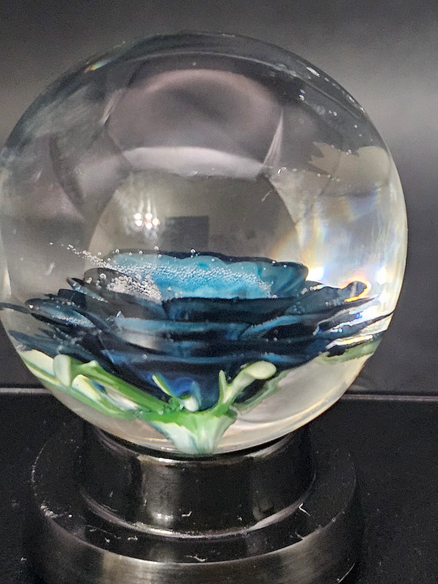 Peacock Blue, China White Striped & Jet Black Floral Marble