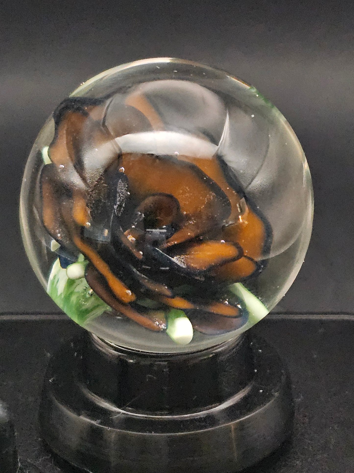 OJ Orange & Jet Black Floral Marble