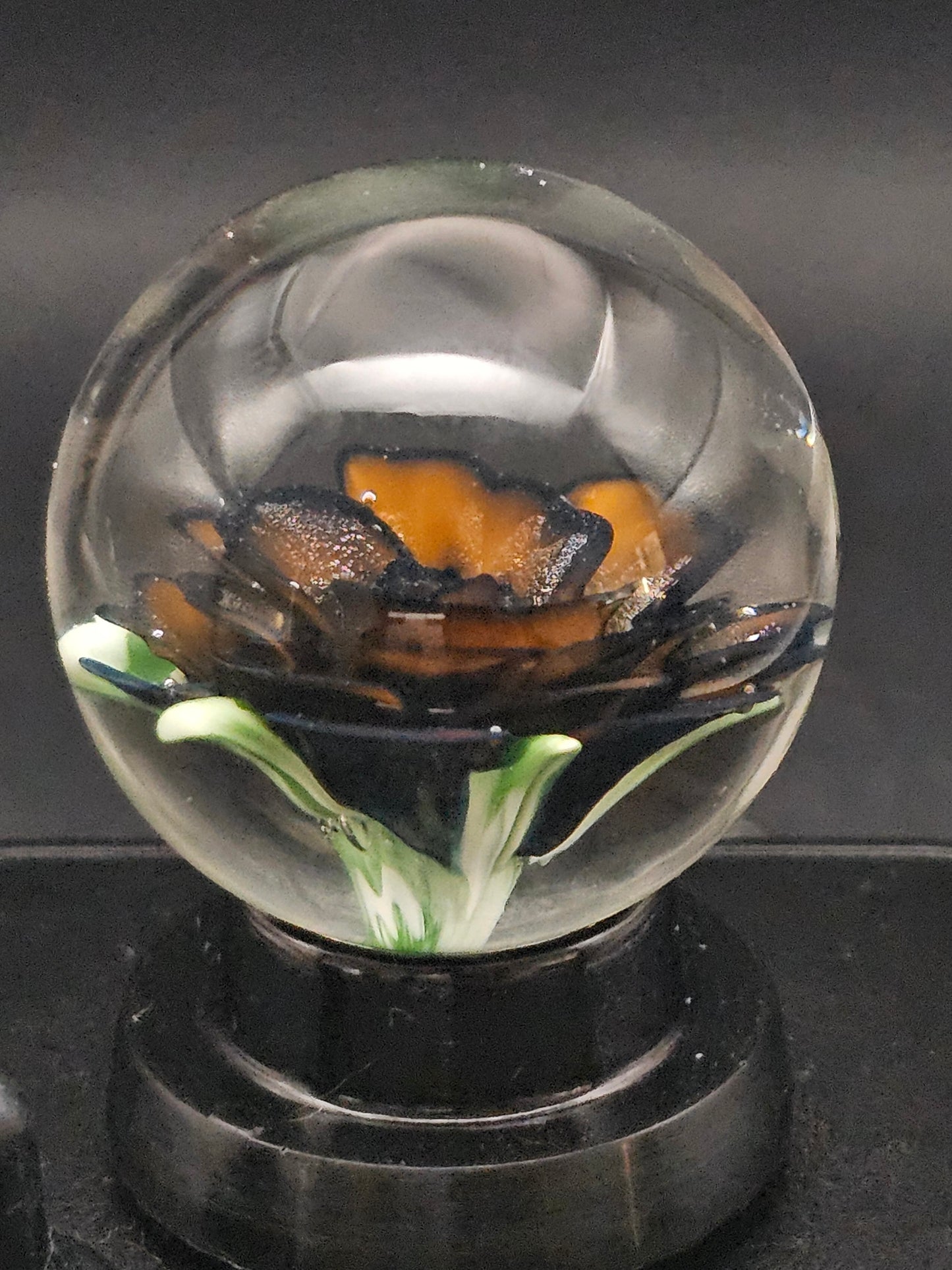 OJ Orange & Jet Black Floral Marble