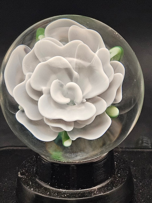 Lotus White & Dark Knight Floral Marble