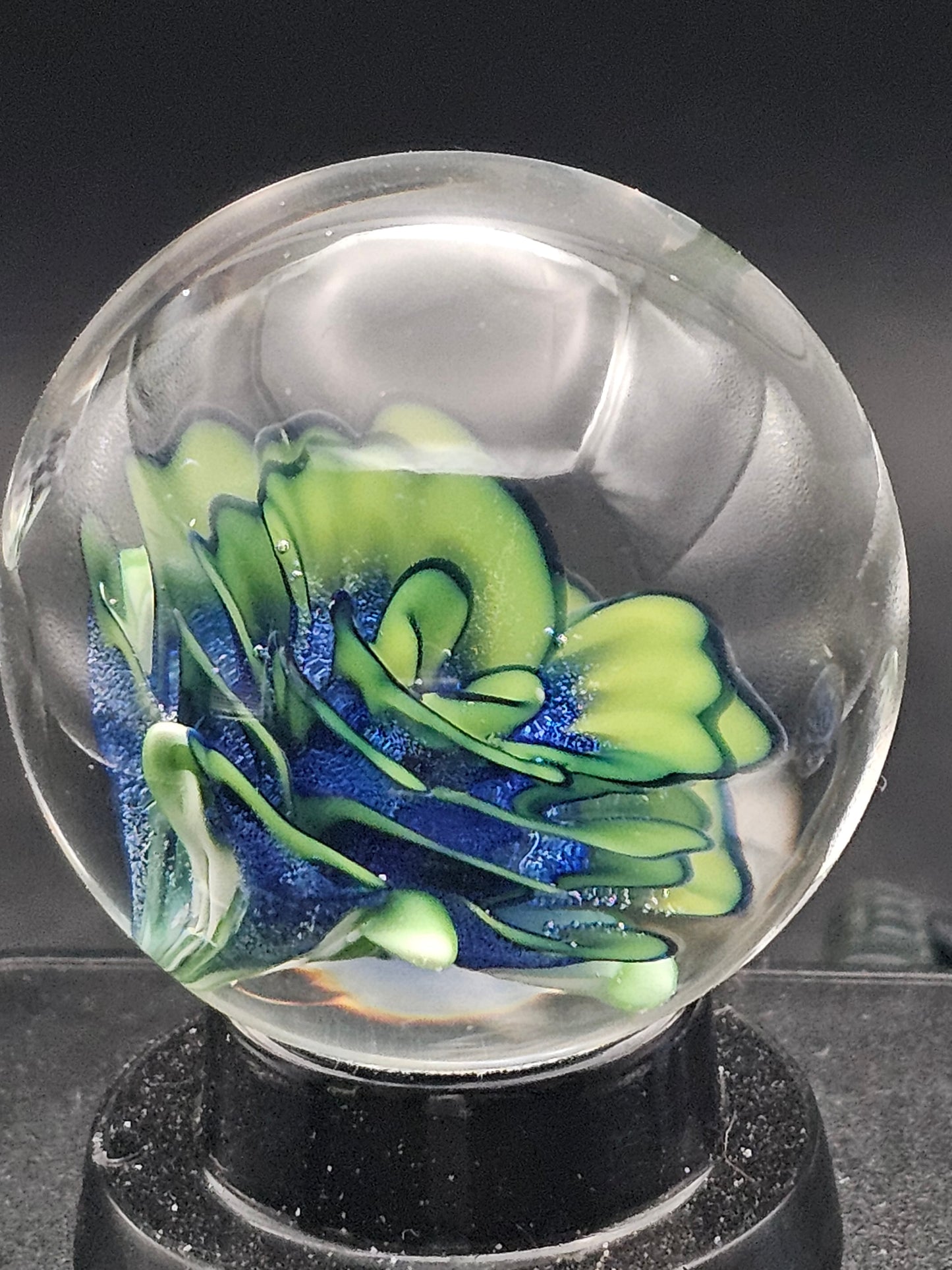 Roswell Yellow & Dark Cobalt Floral Marble
