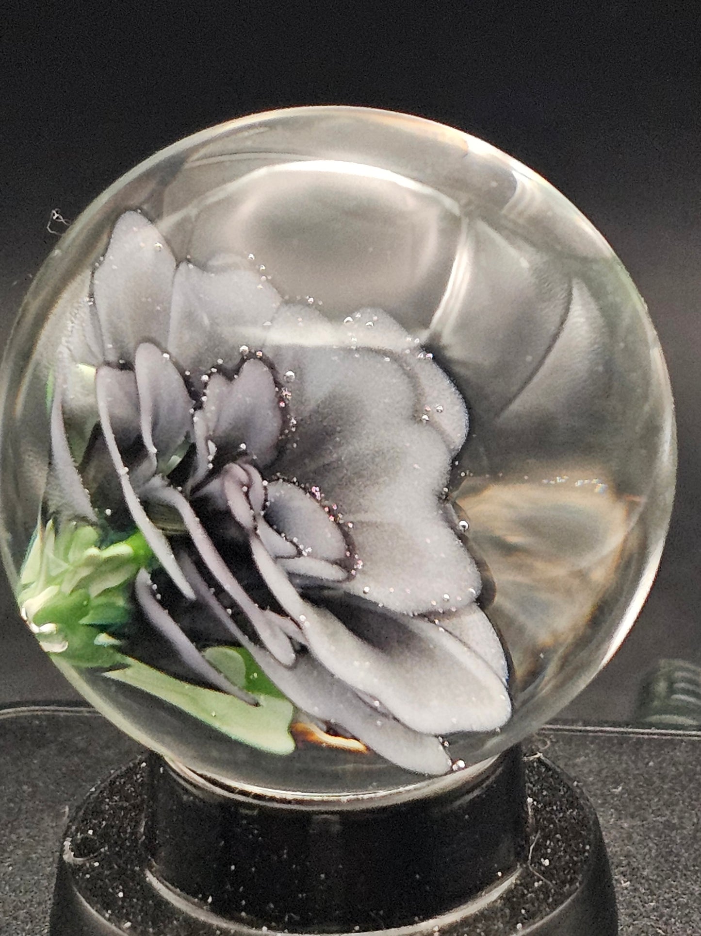 Purple Lilac & Dark Knight Floral Marble