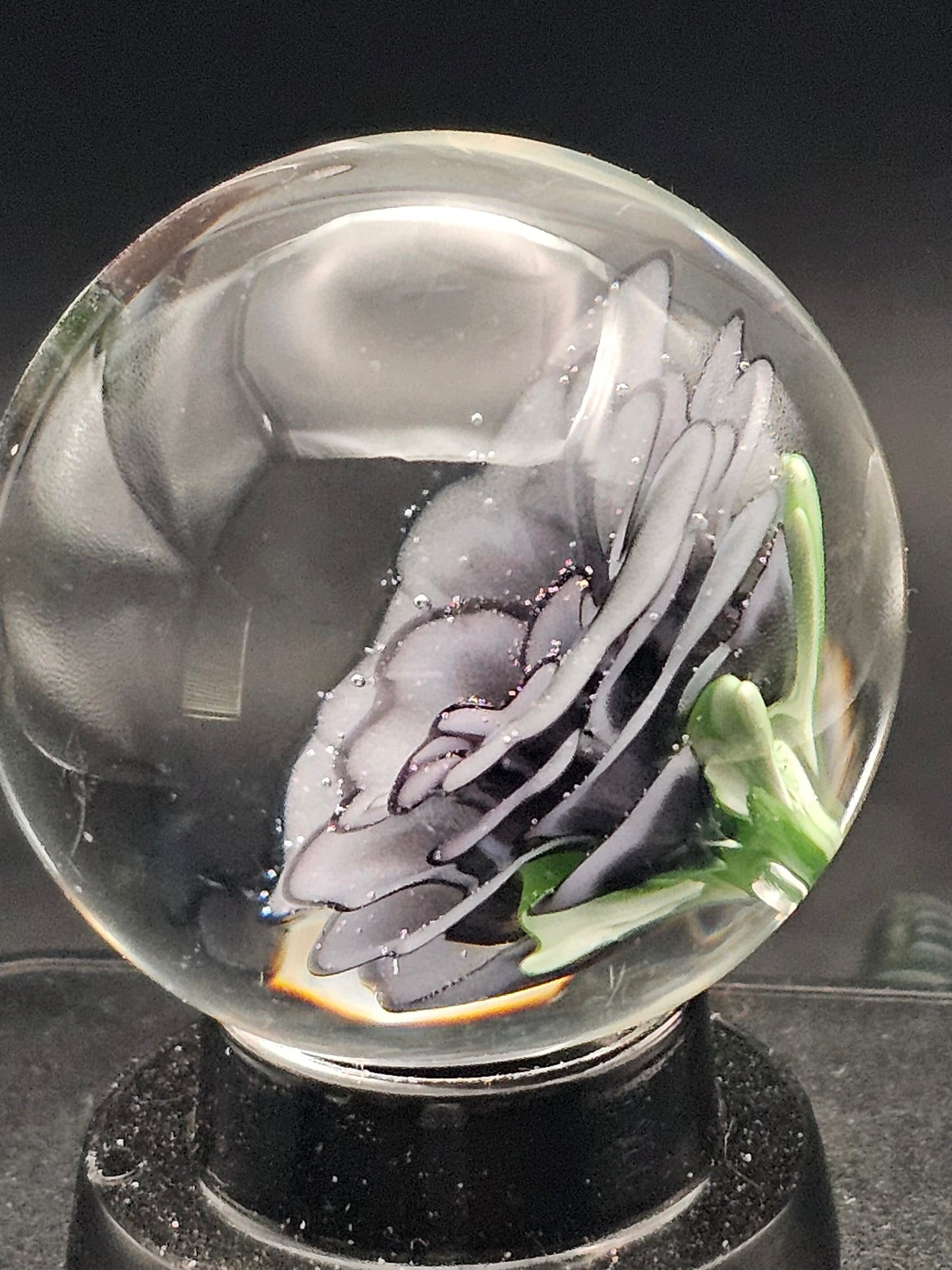 Purple Lilac & Dark Knight Floral Marble