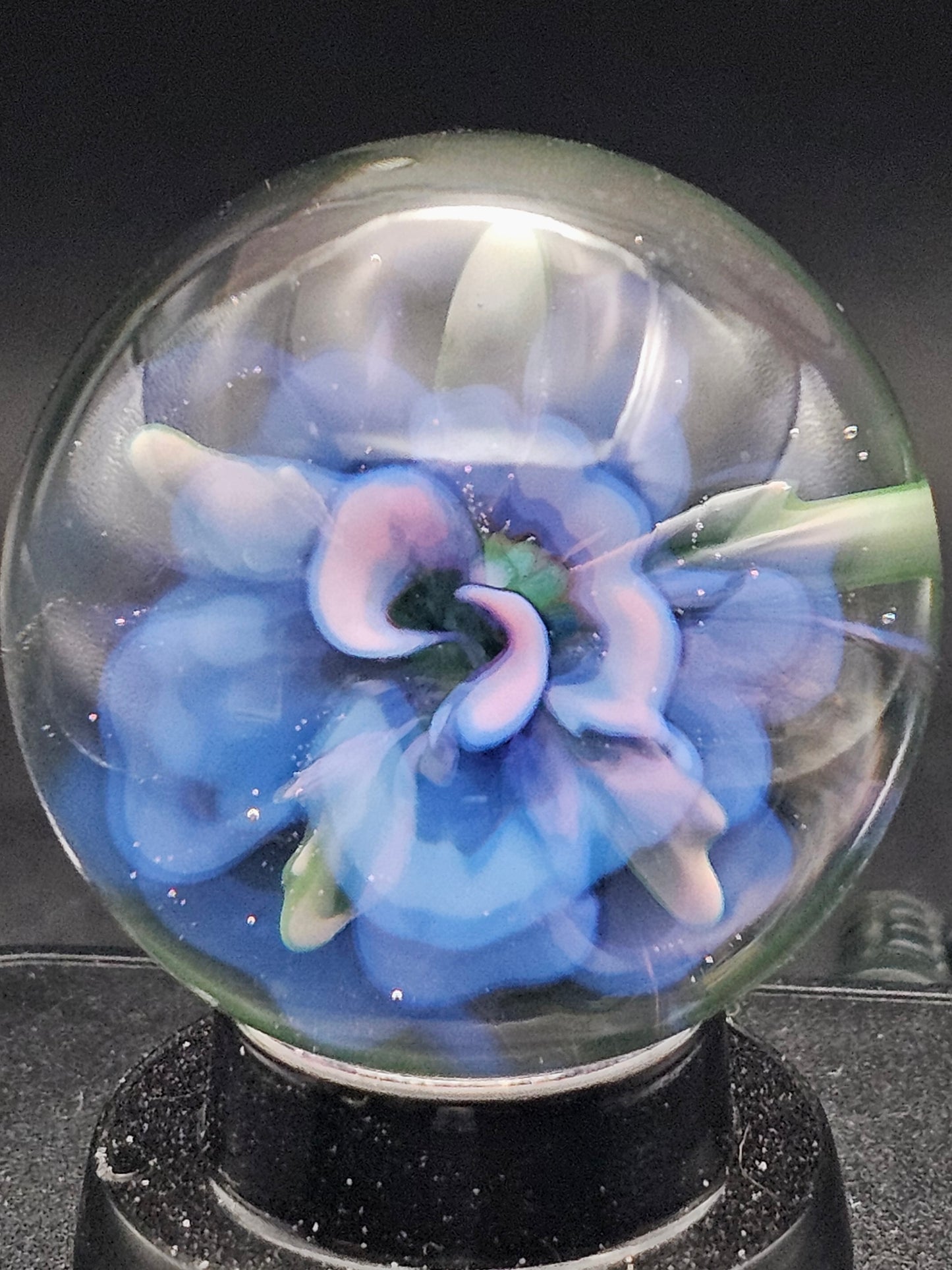 Purple Lilac Gold Fume & Cobalt Floral Marble
