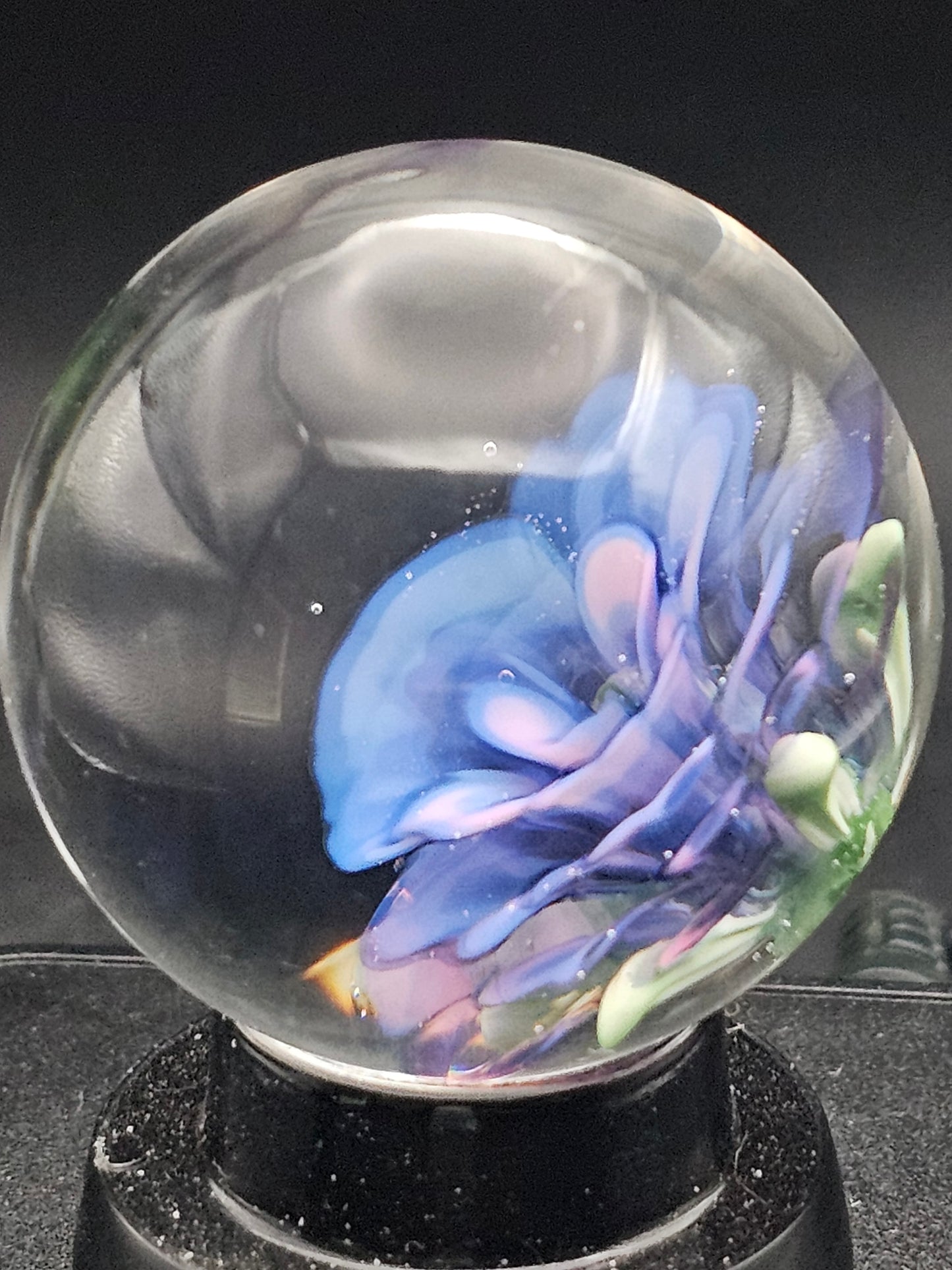 Purple Lilac Gold Fume & Cobalt Floral Marble