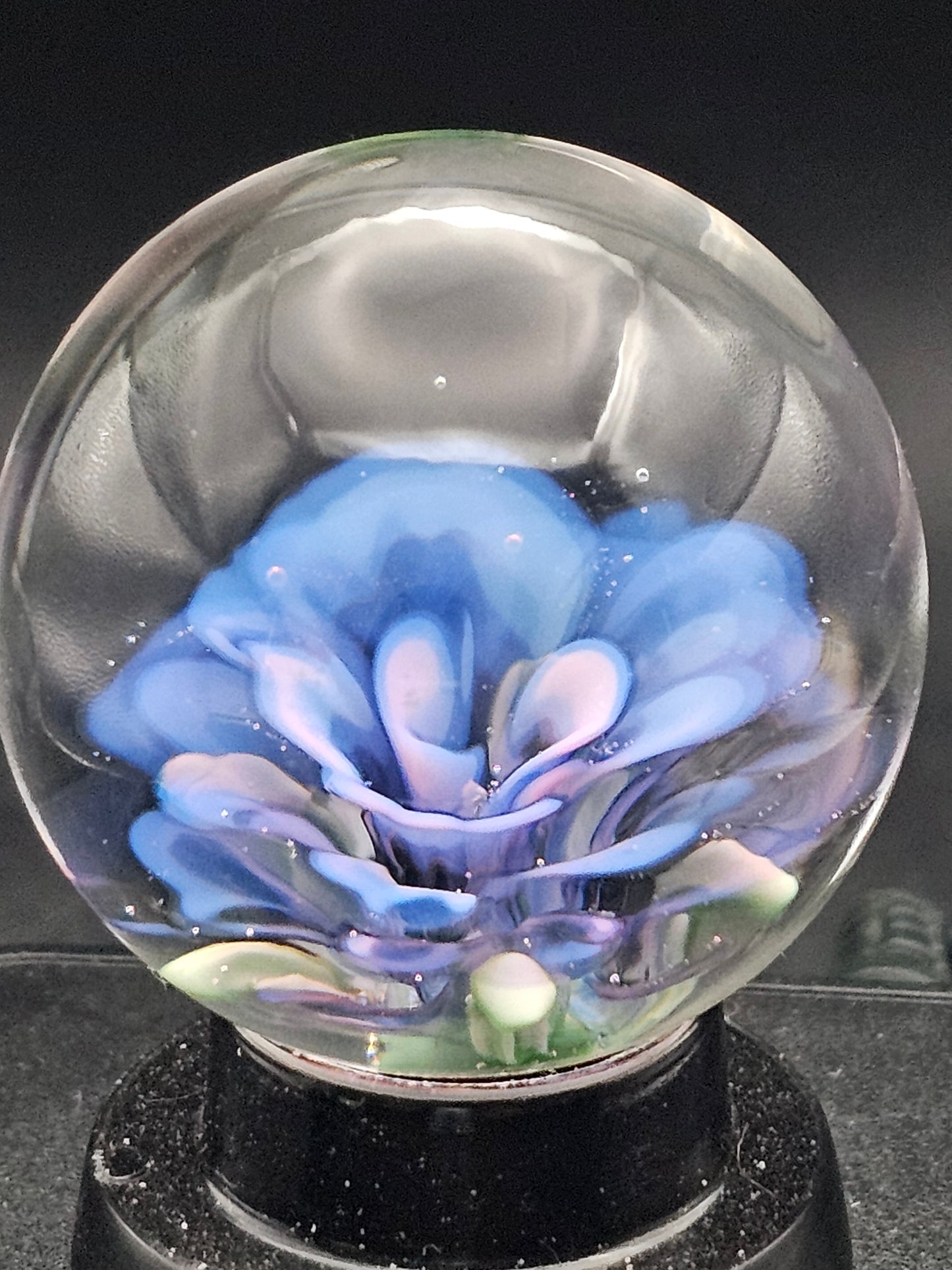 Purple Lilac Gold Fume & Cobalt Floral Marble