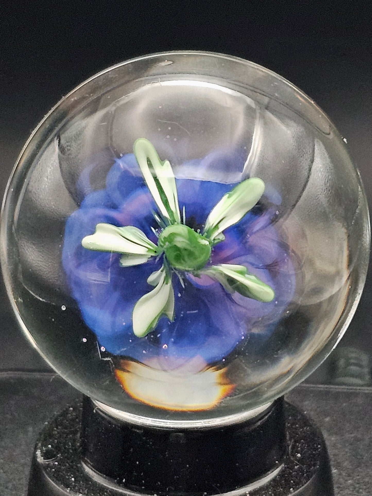 Purple Lilac Gold Fume & Cobalt Floral Marble