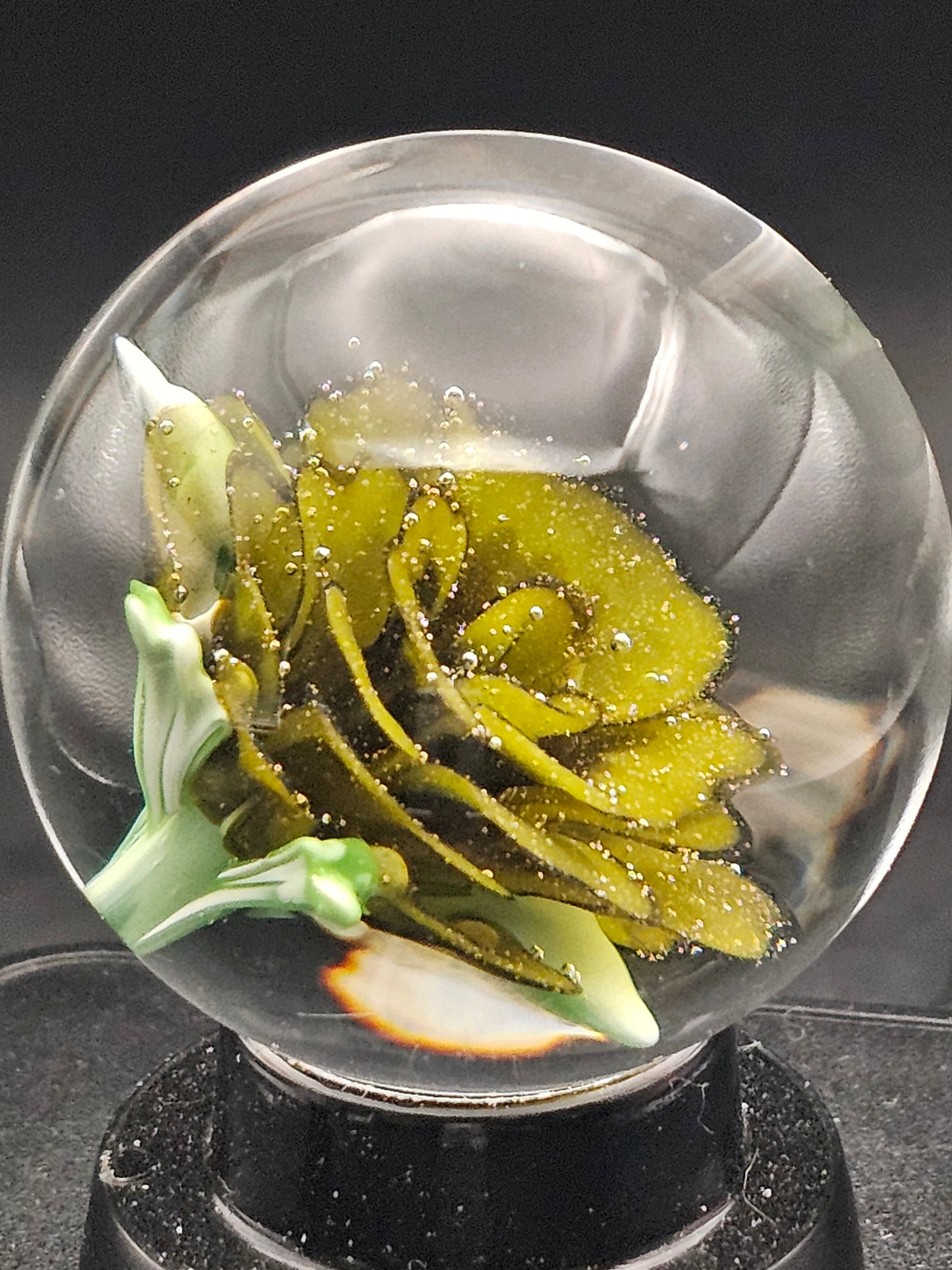 Canary Yellow & Ruby Slippers Floral Marble
