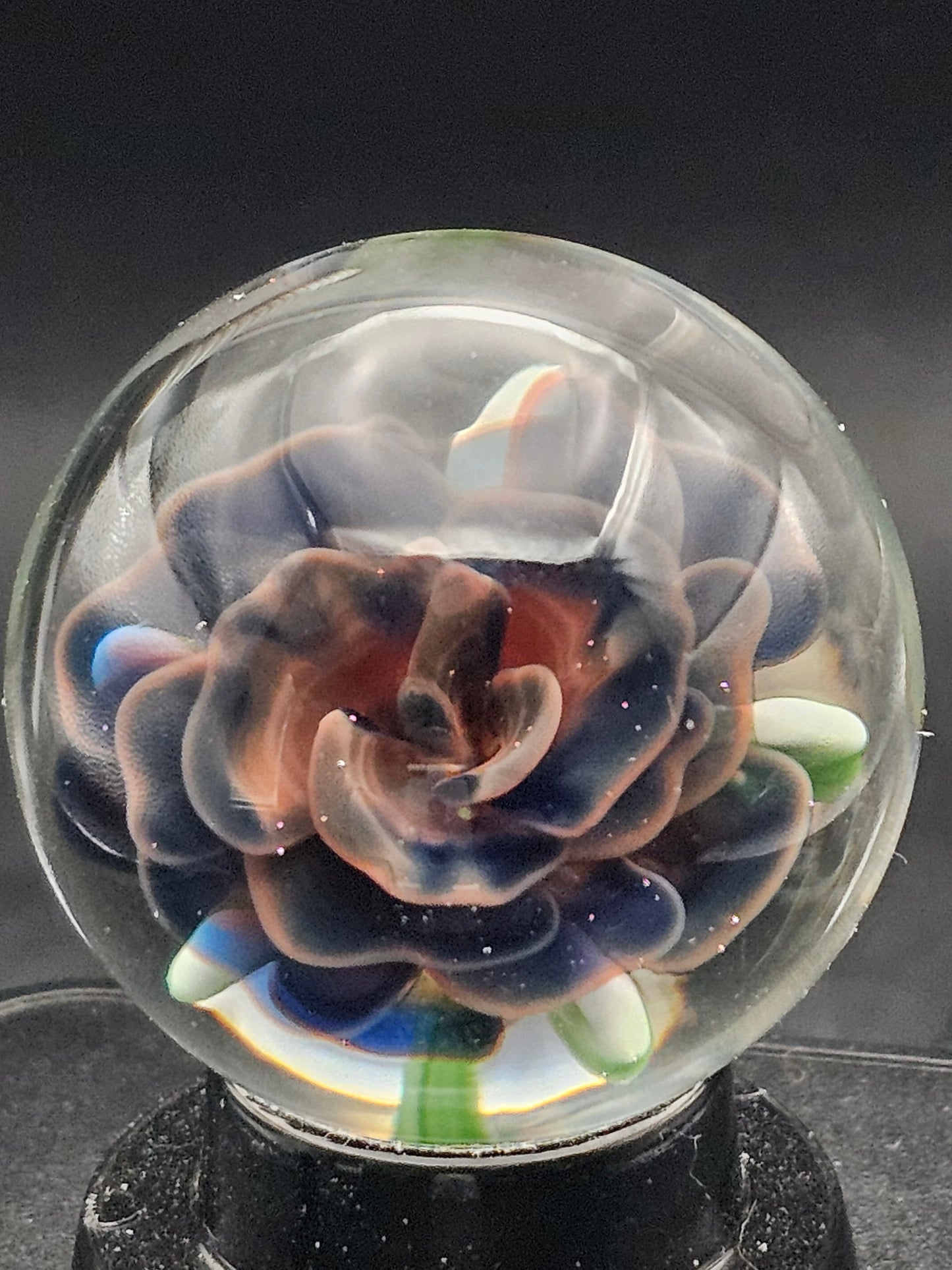 Dark Cobalt & Cherry Red Floral Marble