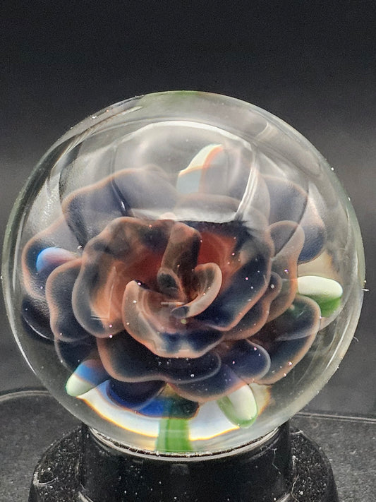 Dark Cobalt & Cherry Red Floral Marble
