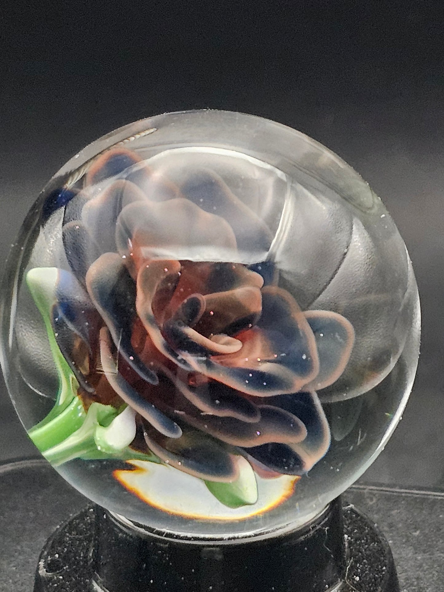 Dark Cobalt & Cherry Red Floral Marble