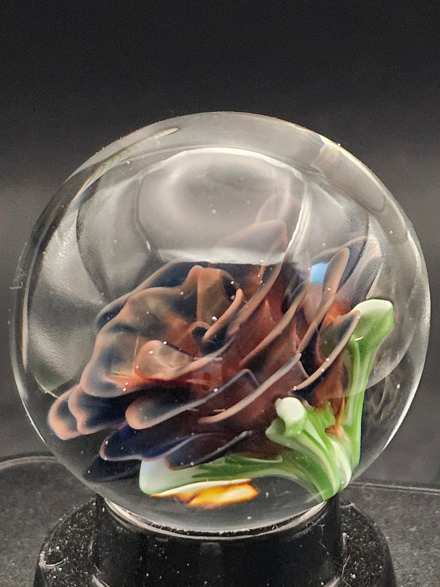 Dark Cobalt & Cherry Red Floral Marble