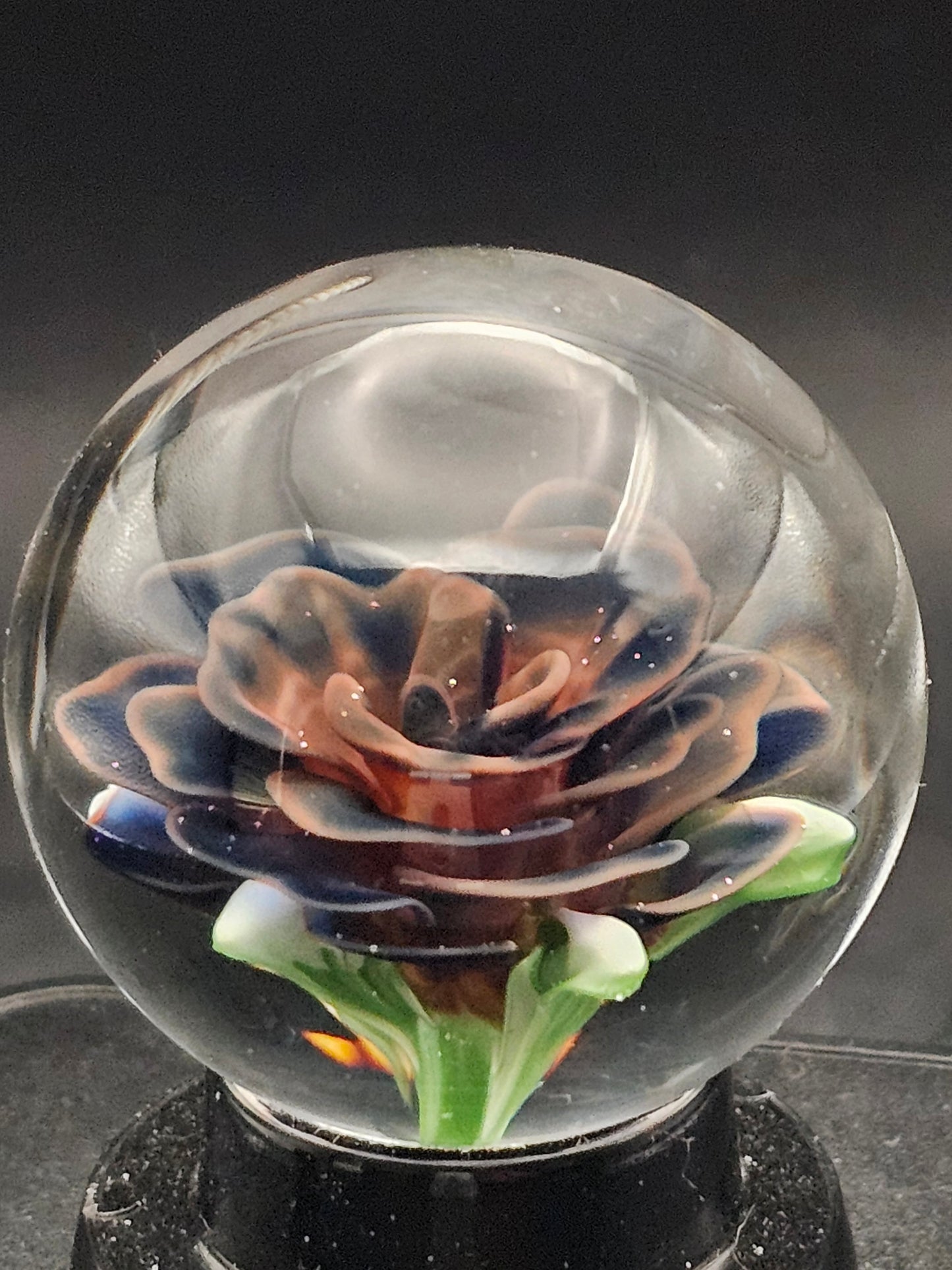 Dark Cobalt & Cherry Red Floral Marble