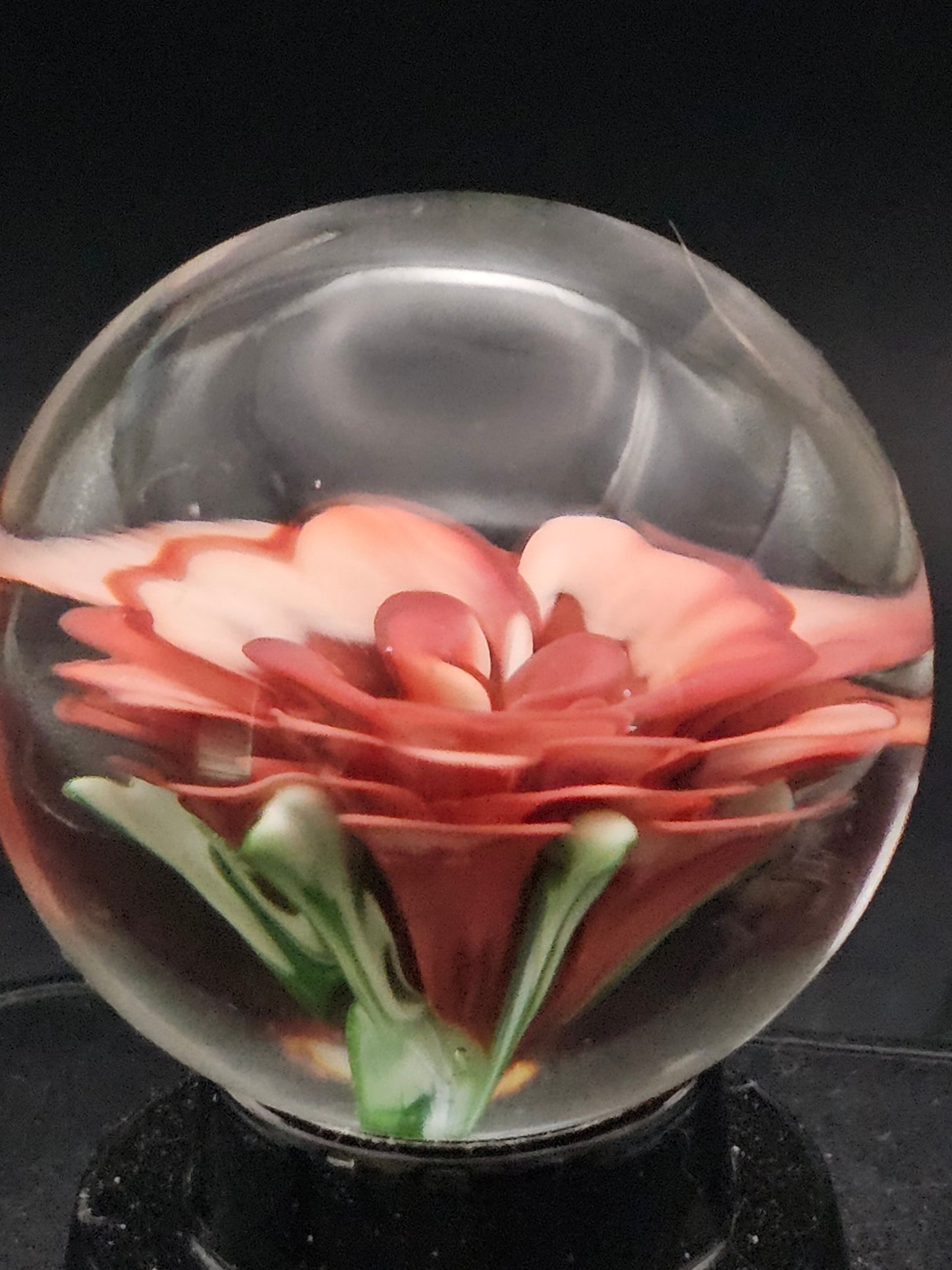 China White & Garnet Floral Marble