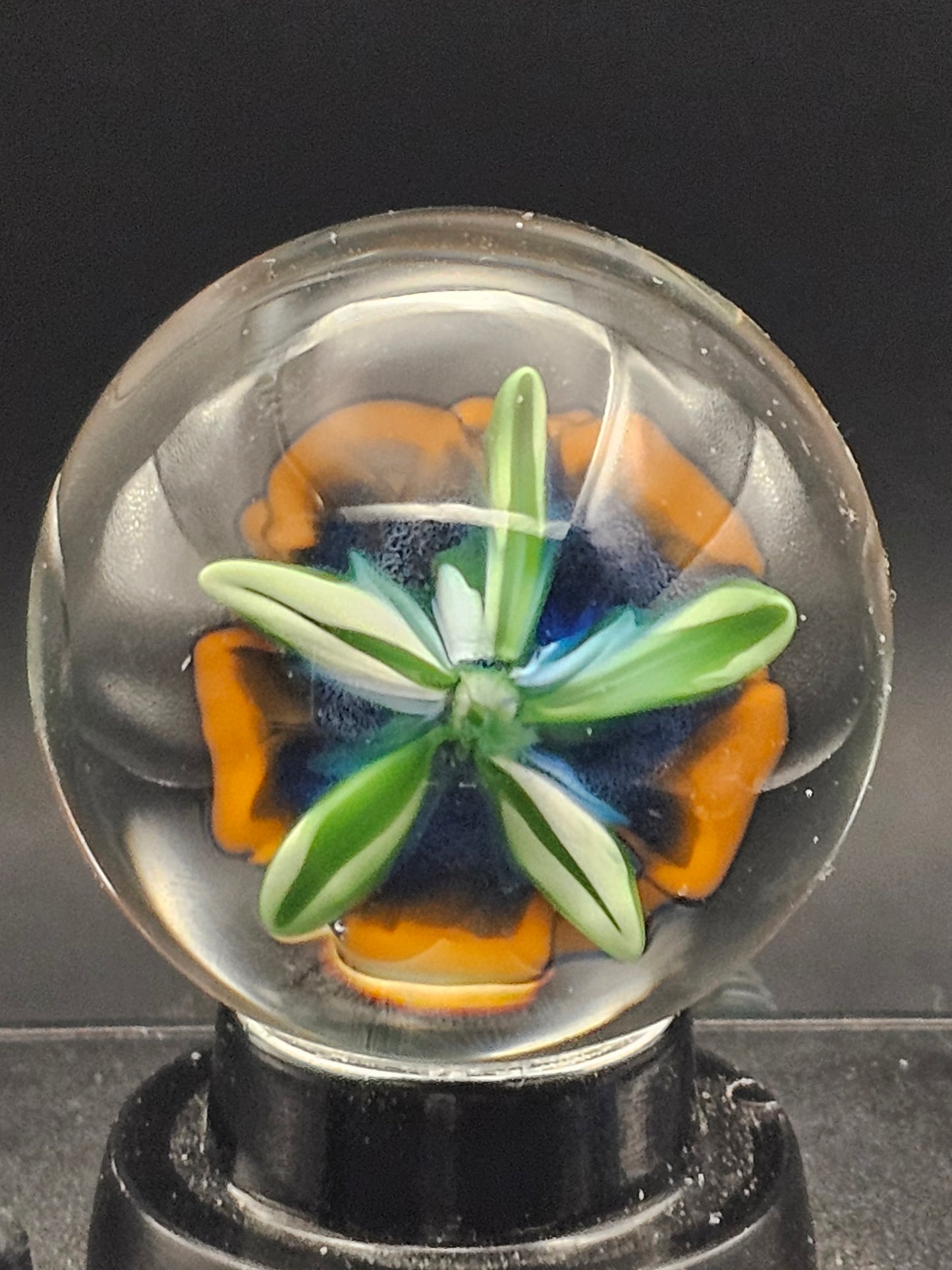 Lava Orange & Dark Cobalt Floral Marble