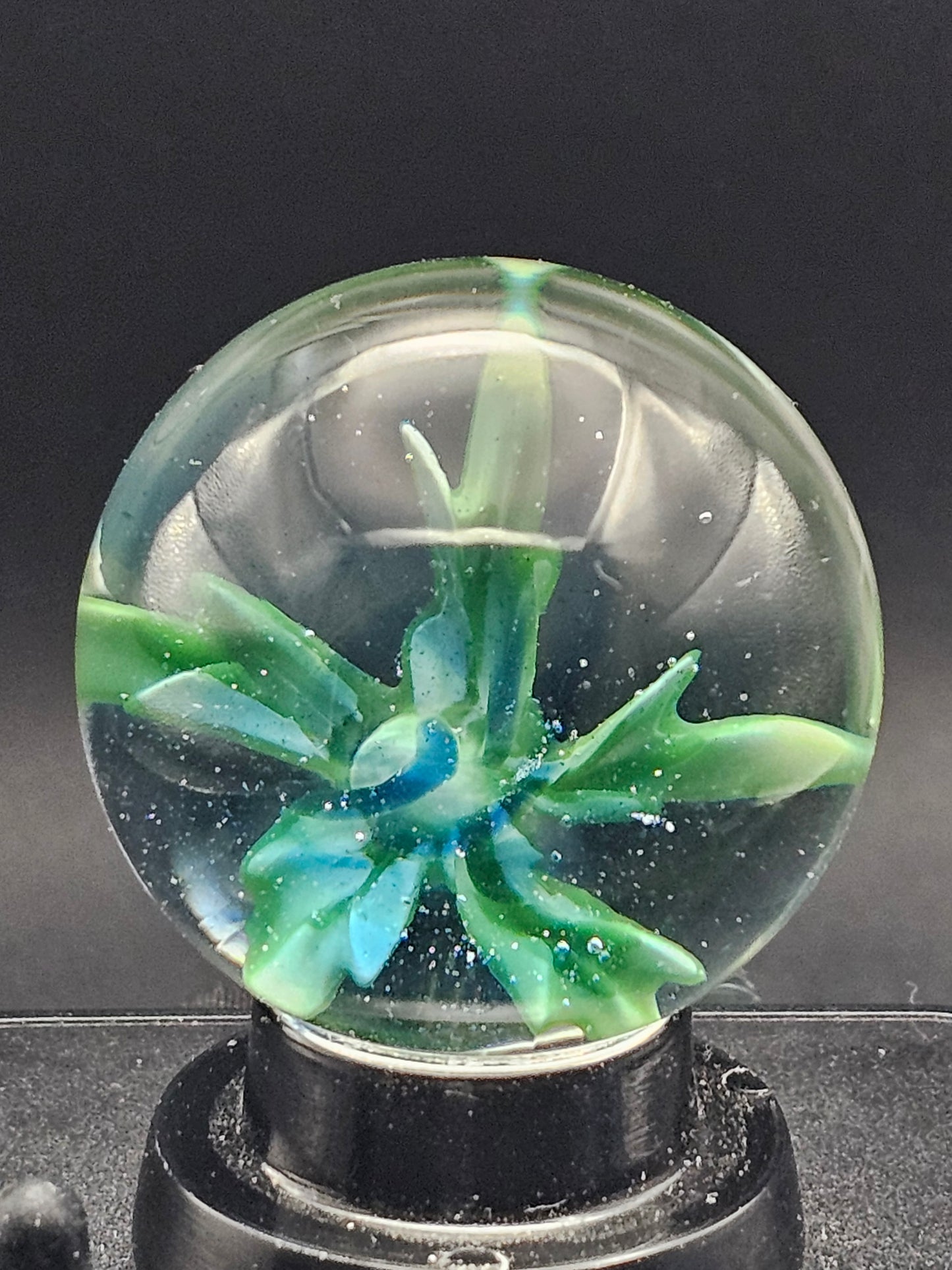 Dark Cobalt & Blue Stardust Floral Marble
