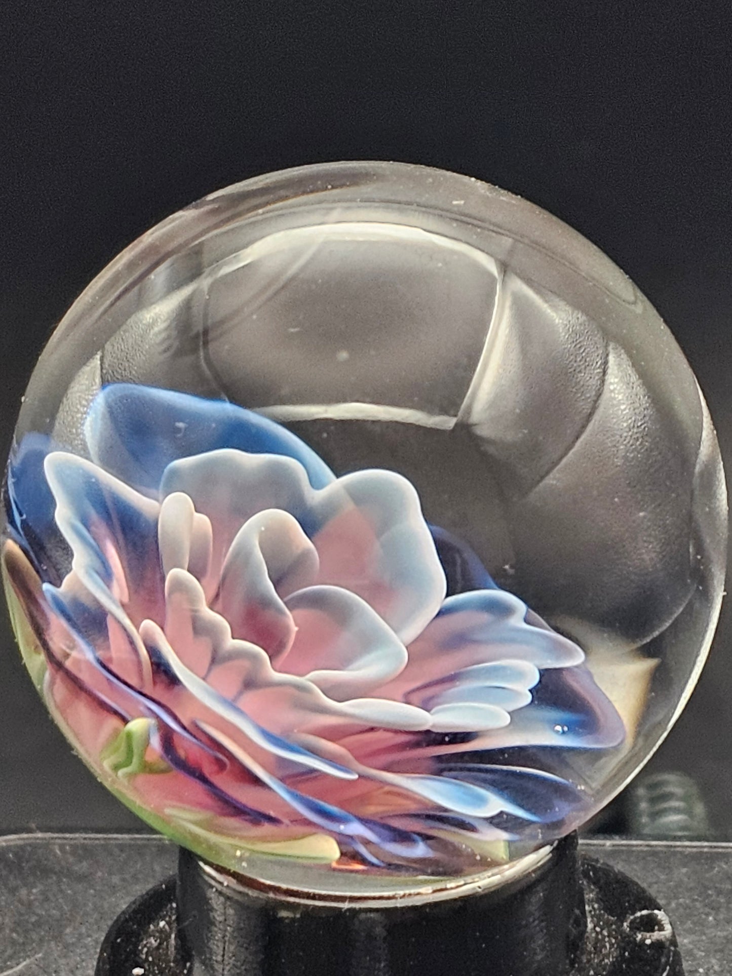 Dark Cobalt & Telemagenta Floral Marble