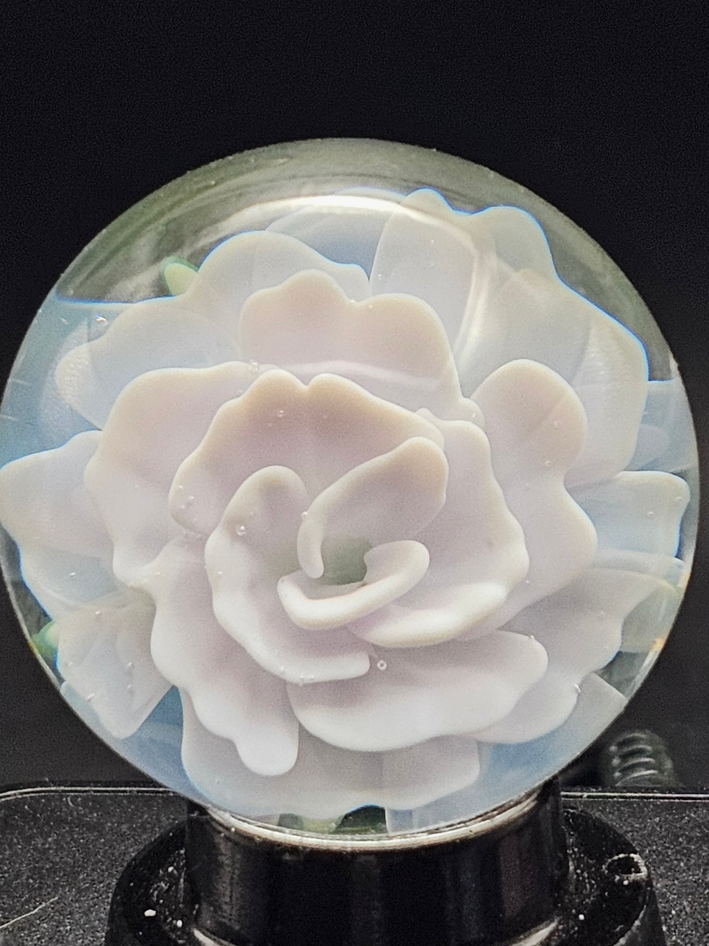 Purple Lilac & Ghost White Floral Marble