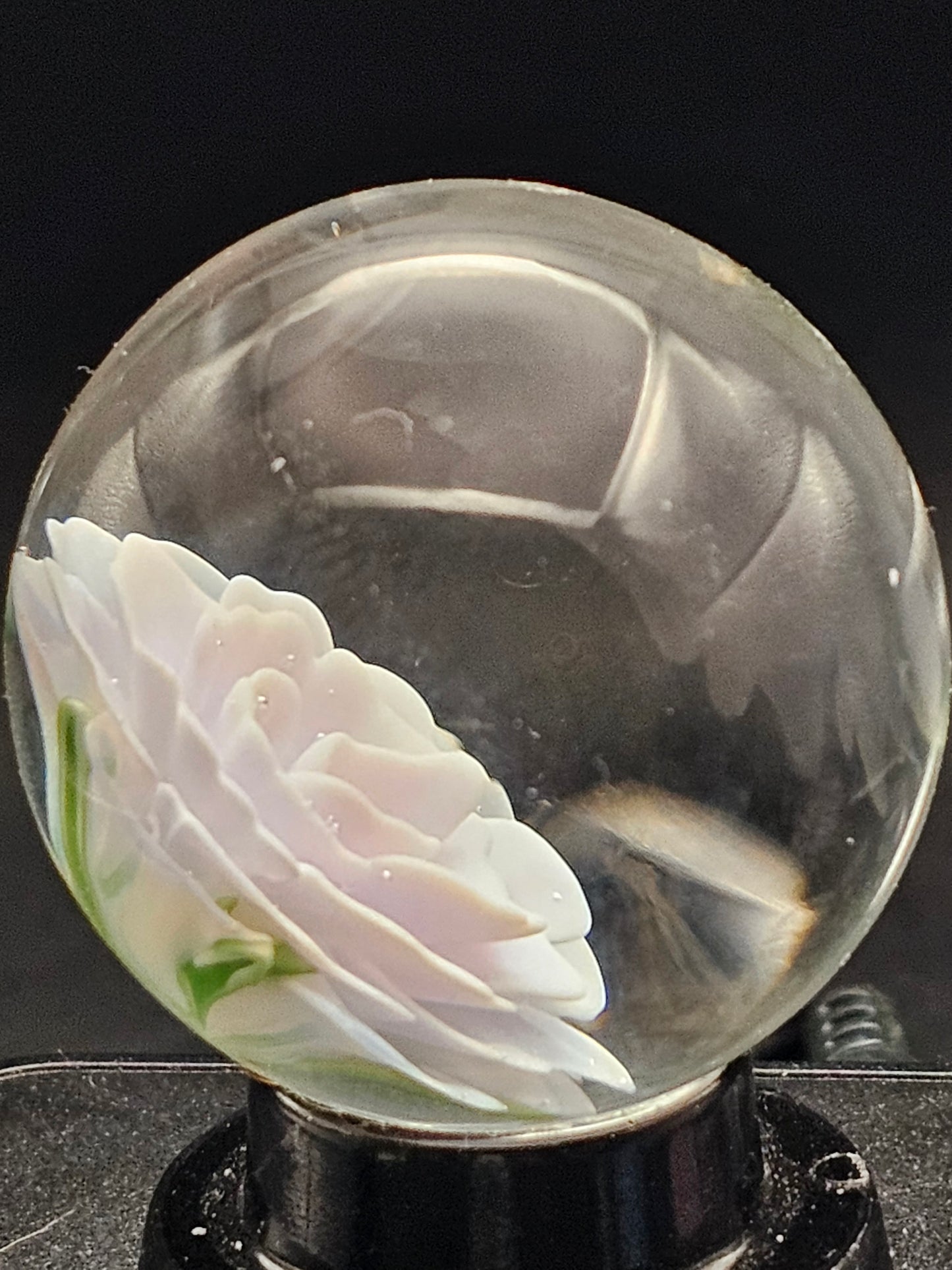Purple Lilac & Ghost White Floral Marble
