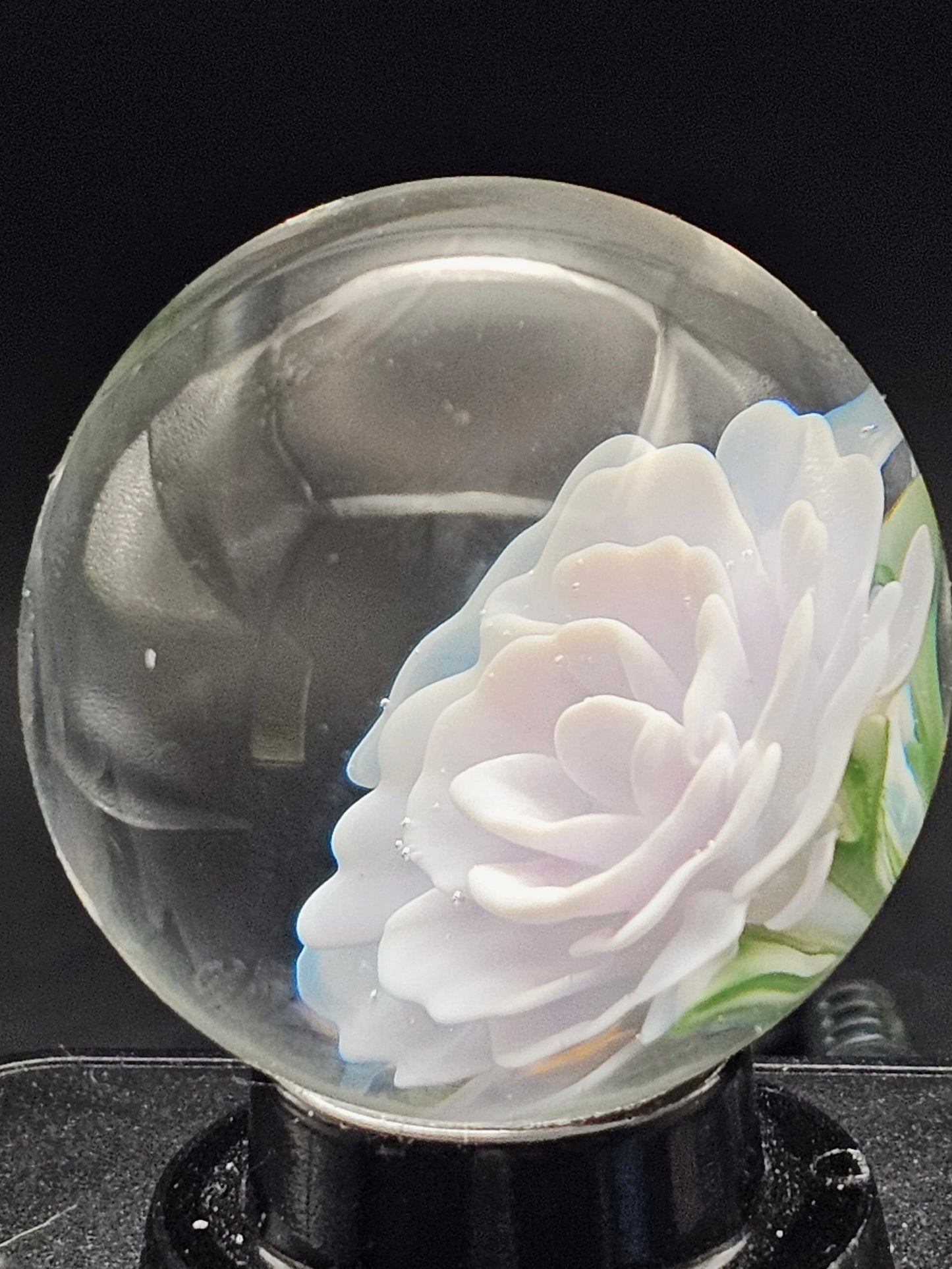 Purple Lilac & Ghost White Floral Marble