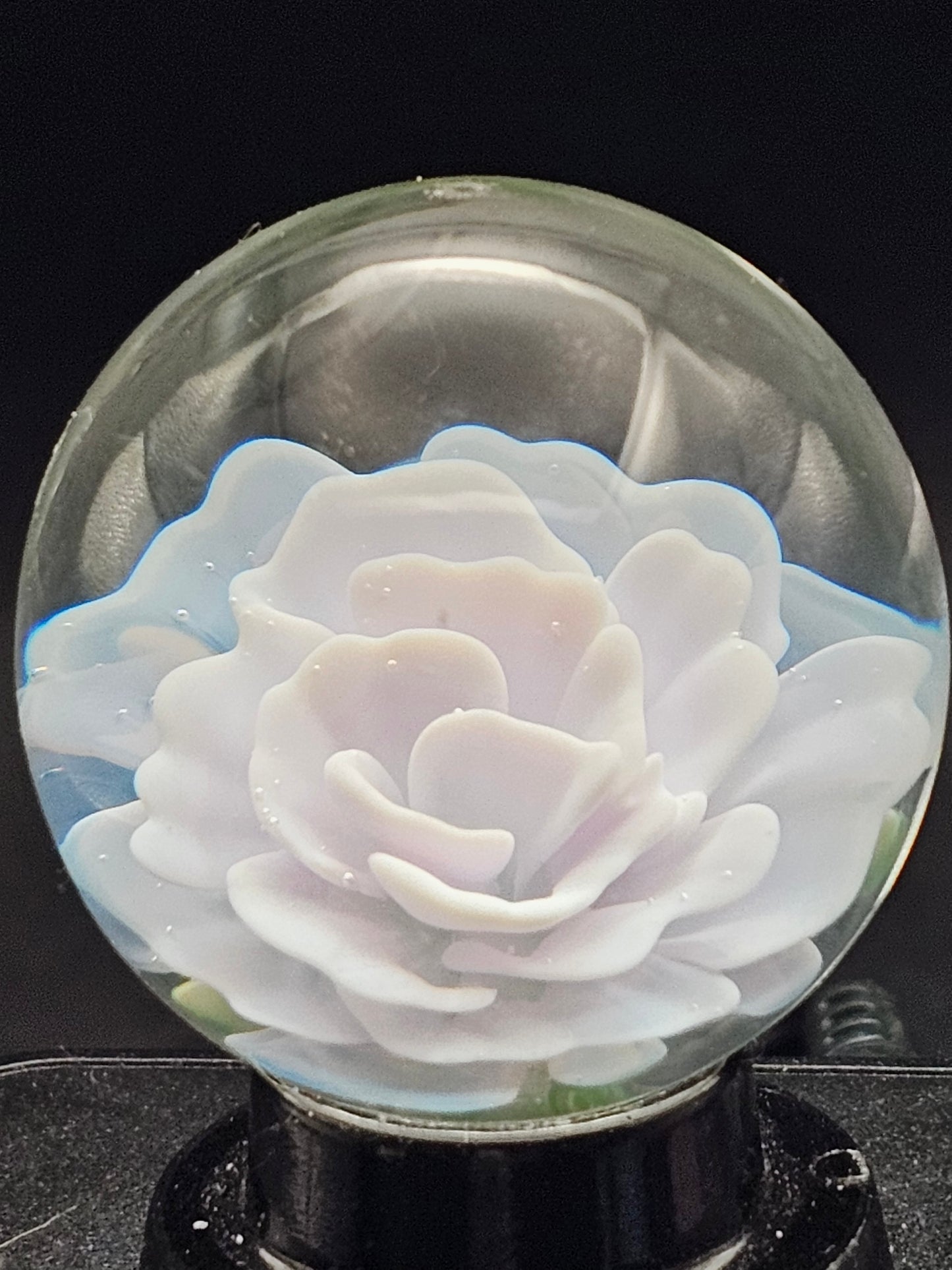 Purple Lilac & Ghost White Floral Marble