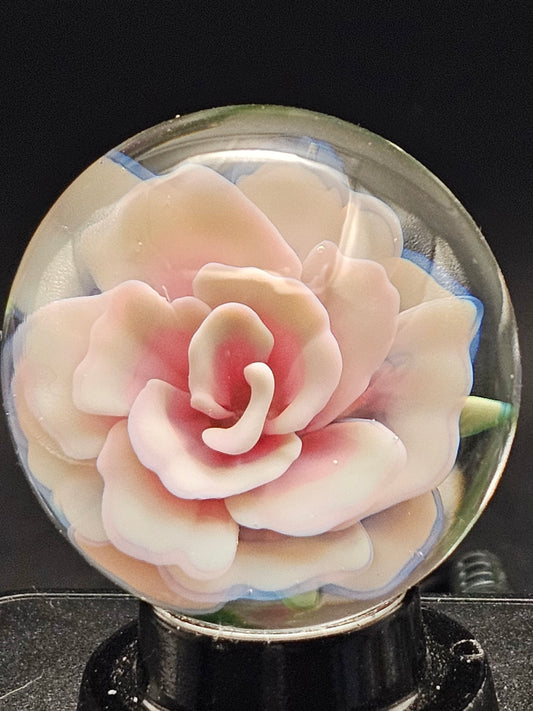 Telemagenta & Ghost White Floral Marble