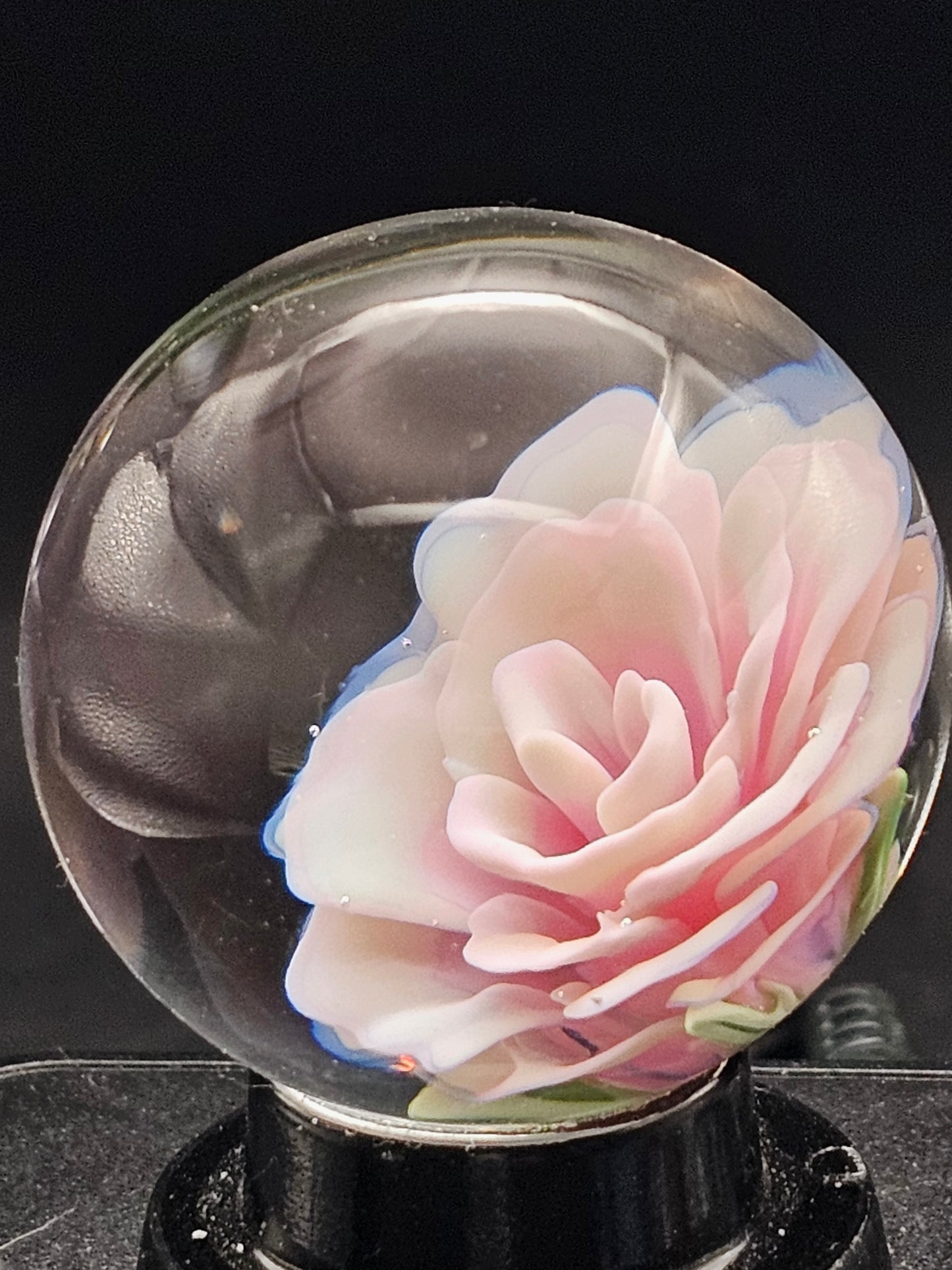 Telemagenta & Ghost White Floral Marble