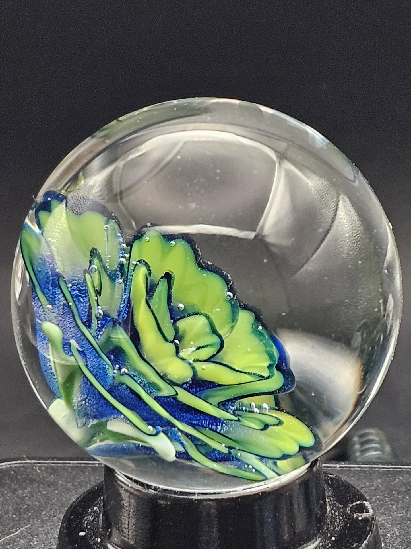 Roswell, Dark Cobalt, & Uranium (ION) Striped Floral Marble