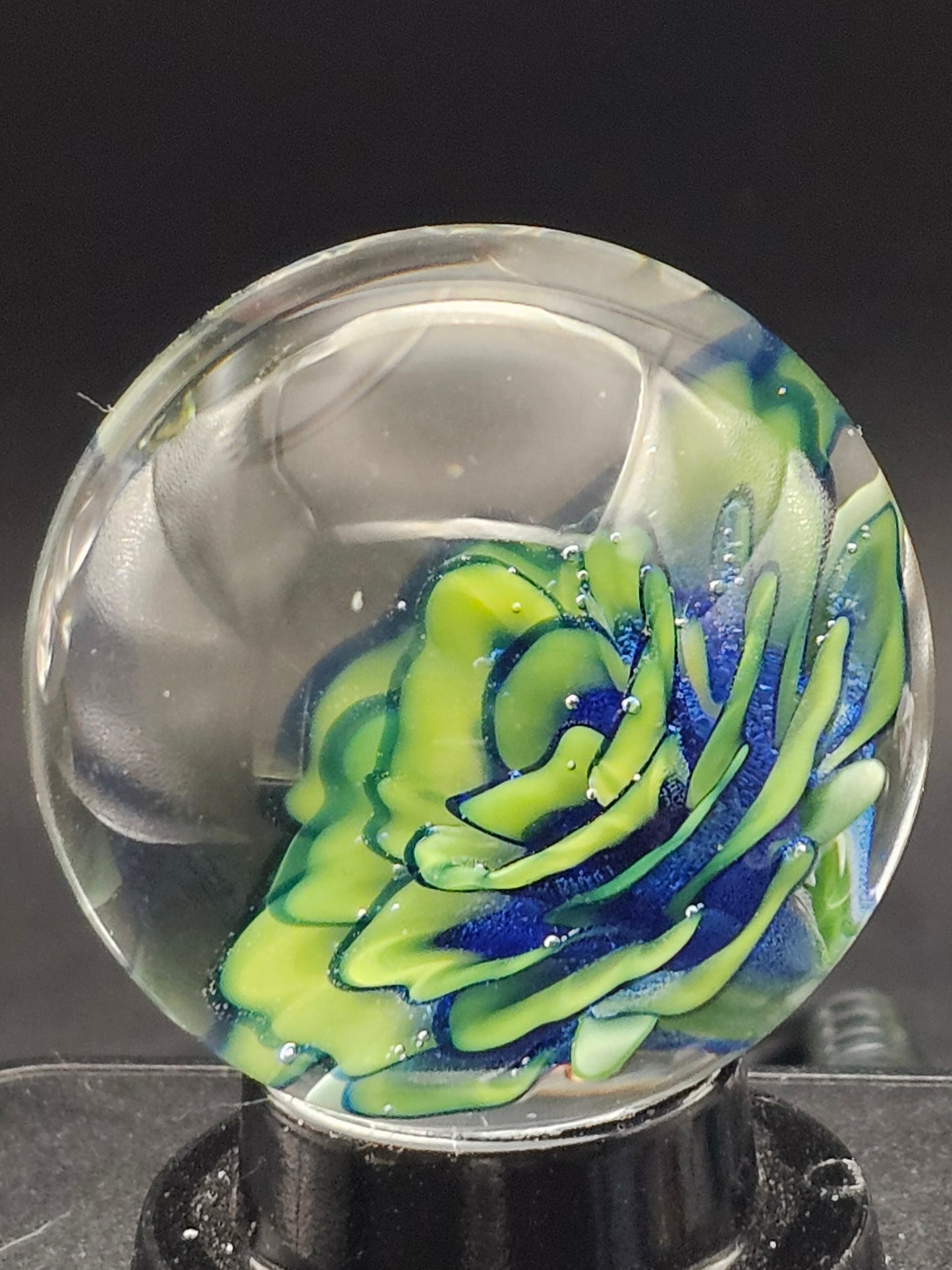 Roswell, Dark Cobalt, & Uranium (ION) Striped Floral Marble