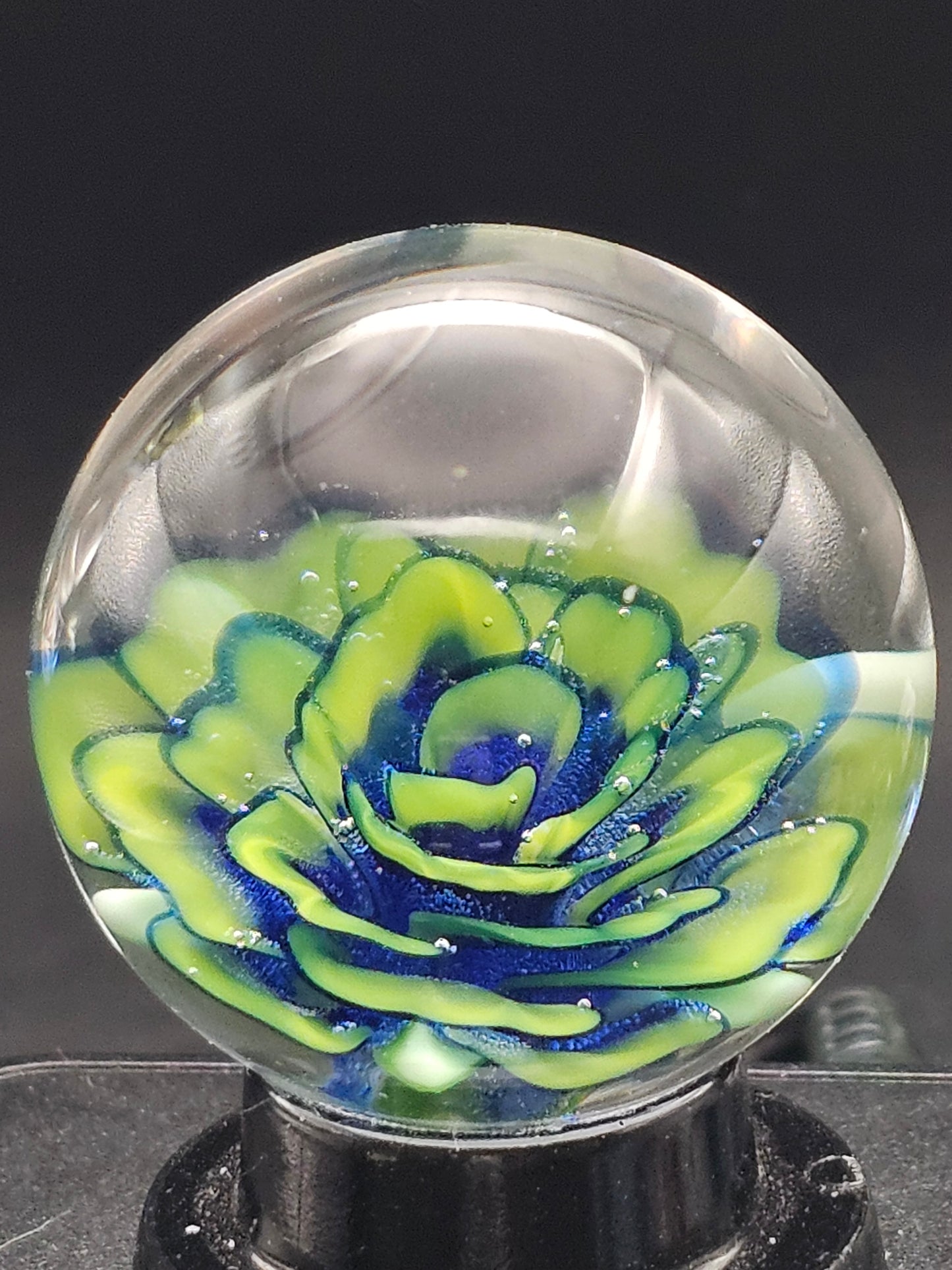 Roswell, Dark Cobalt, & Uranium (ION) Striped Floral Marble