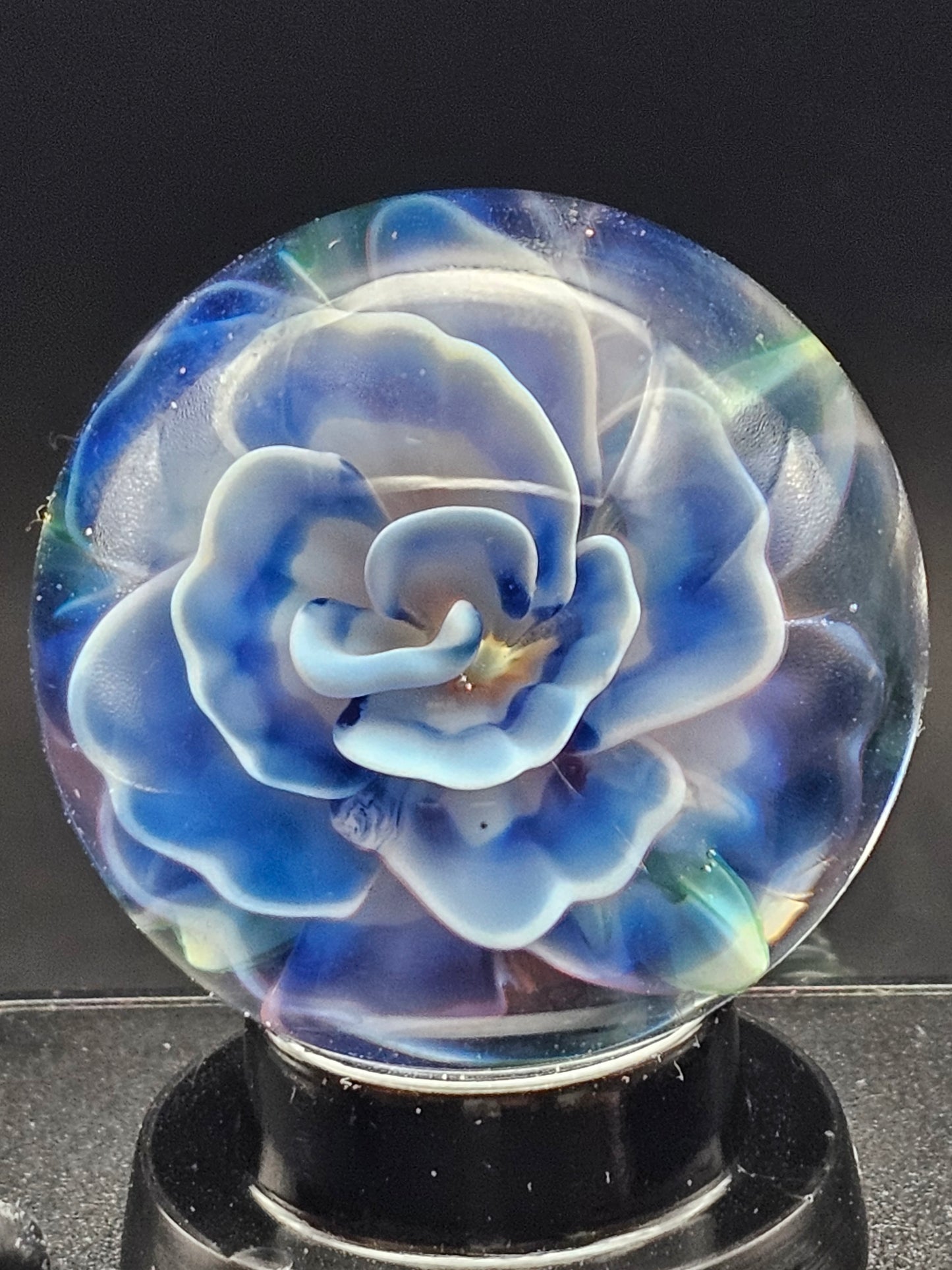 Dark Cobalt & Royal Jelly Floral Marble
