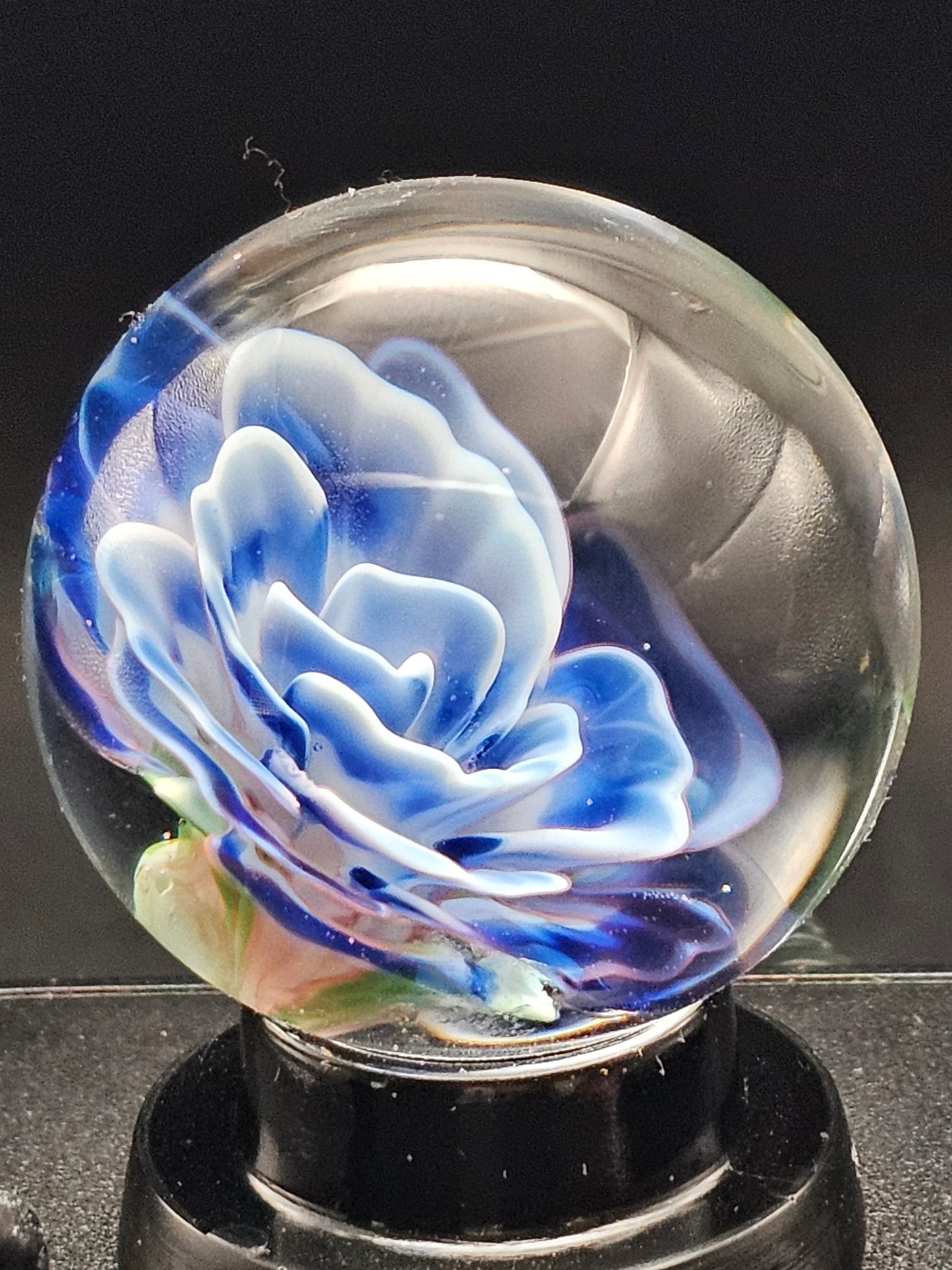 Dark Cobalt & Royal Jelly Floral Marble