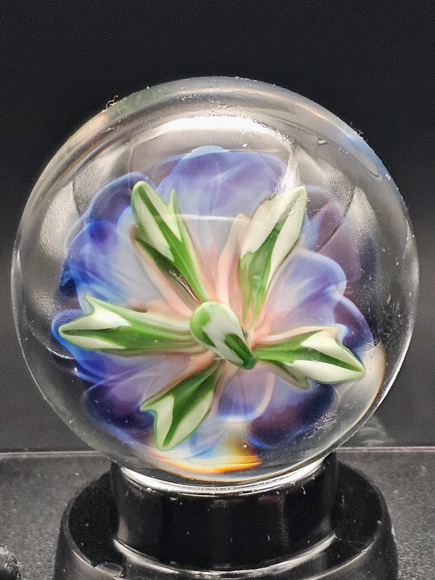 Dark Cobalt & Royal Jelly Floral Marble