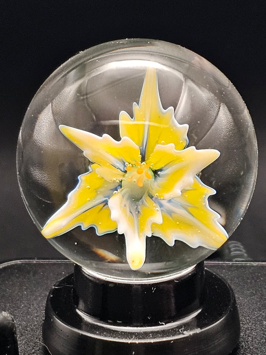 Canary Yellow Lily Floral Marble