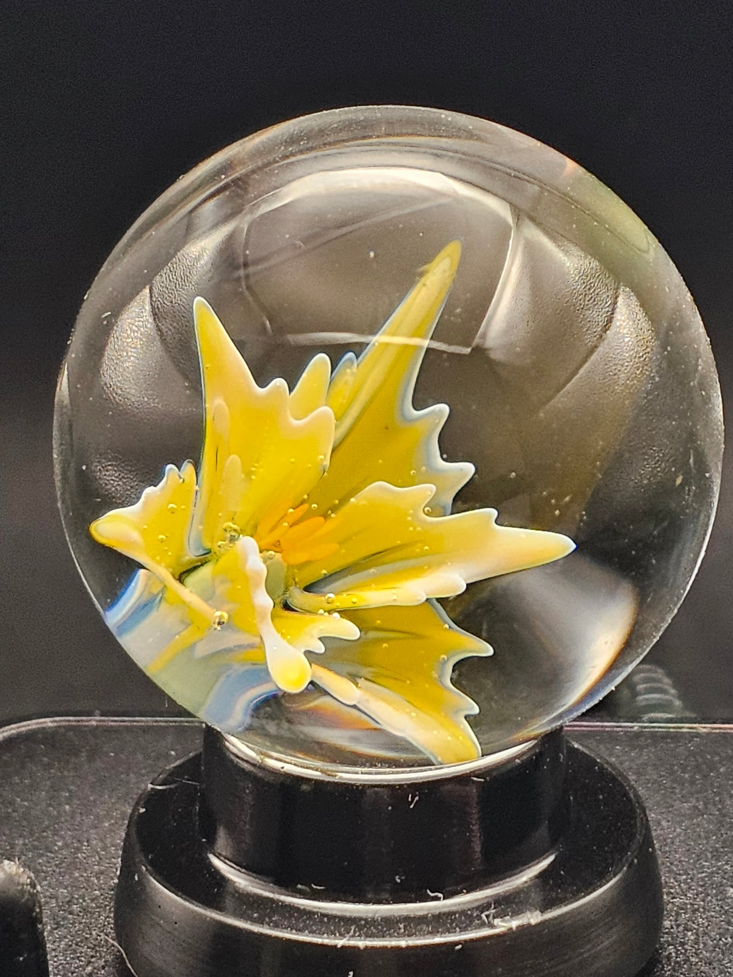 Canary Yellow Lily Floral Marble