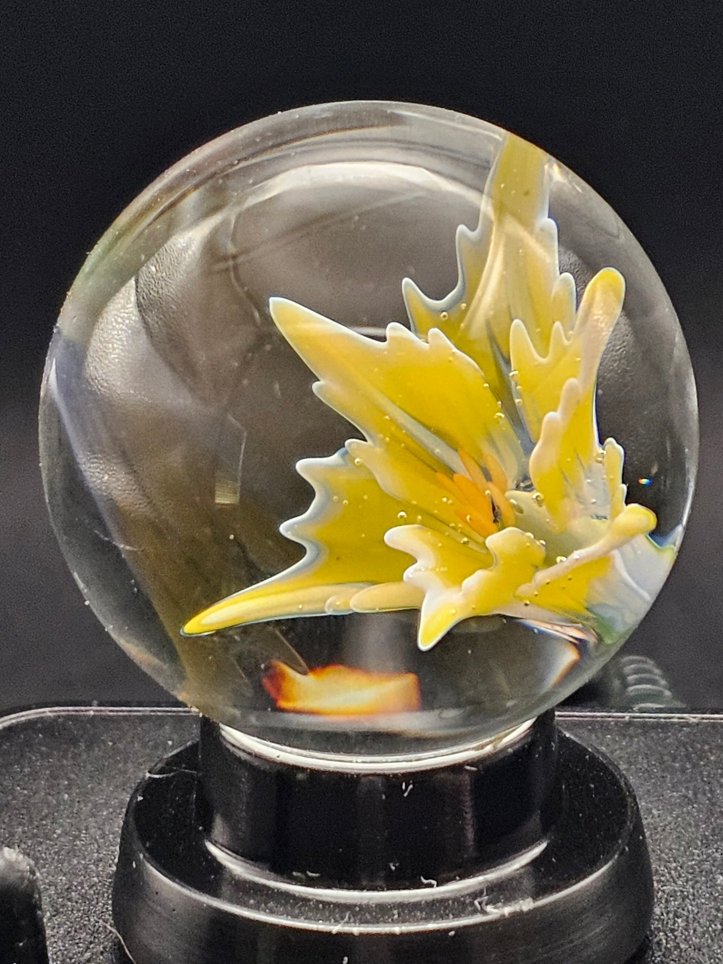 Canary Yellow Lily Floral Marble
