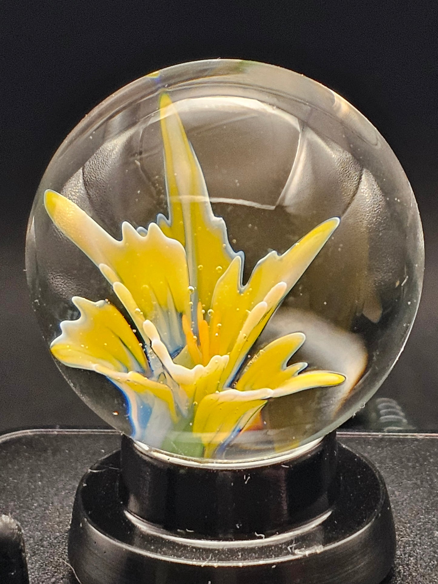 Canary Yellow Lily Floral Marble