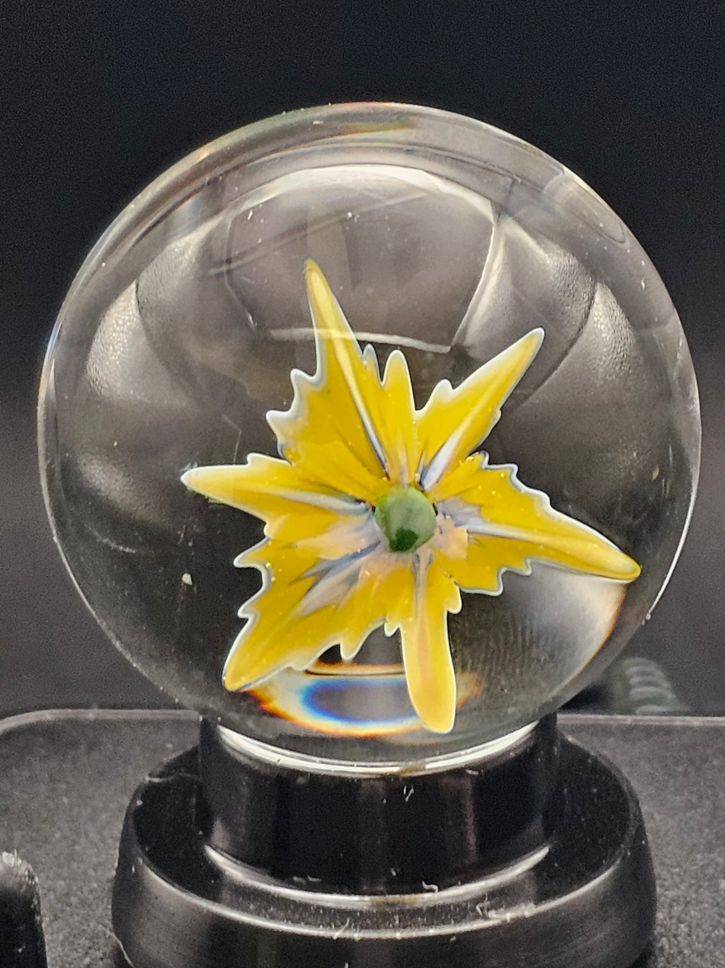 Canary Yellow Lily Floral Marble