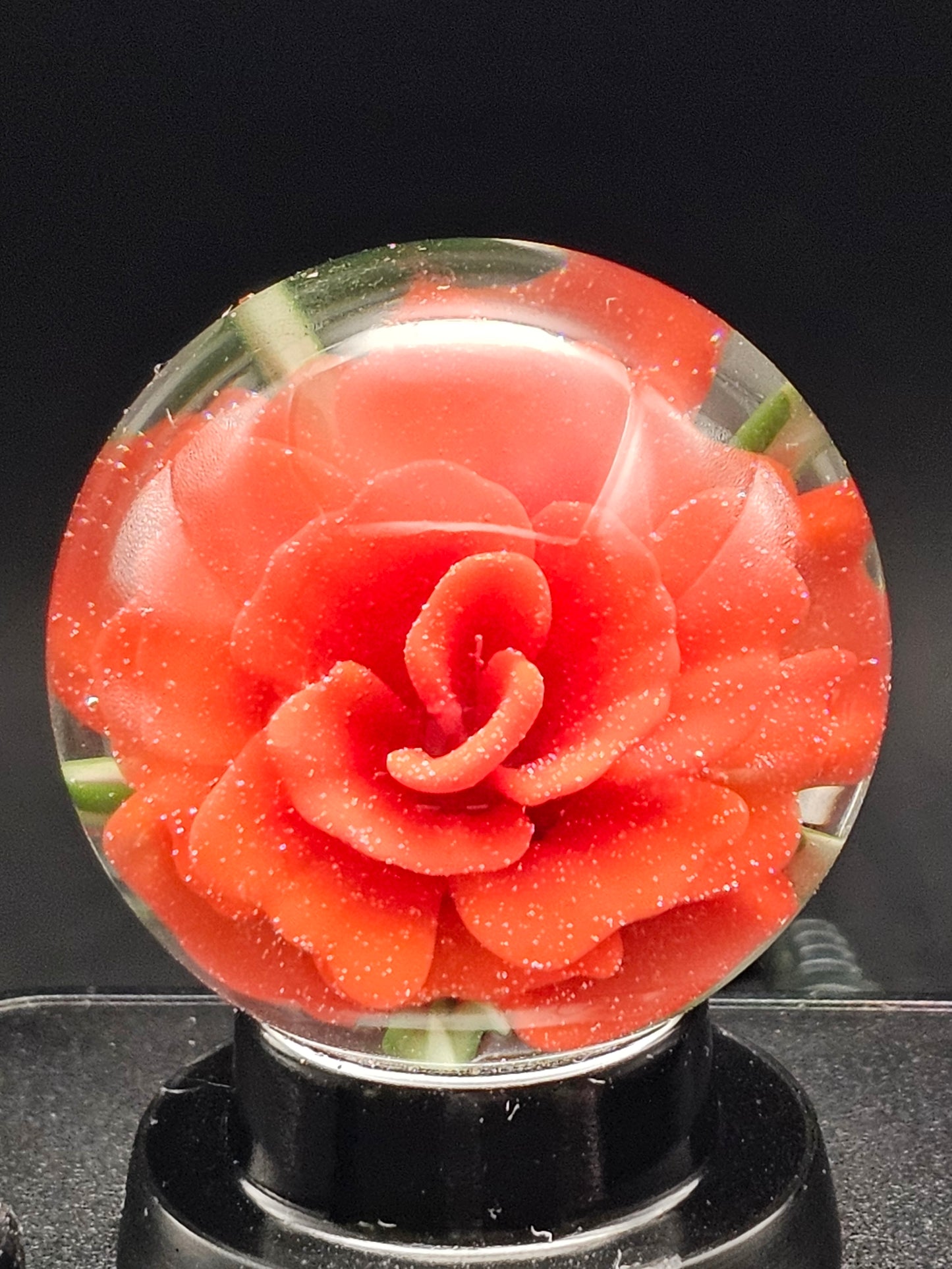 Poppy Orange & Cherry Red Floral Marble