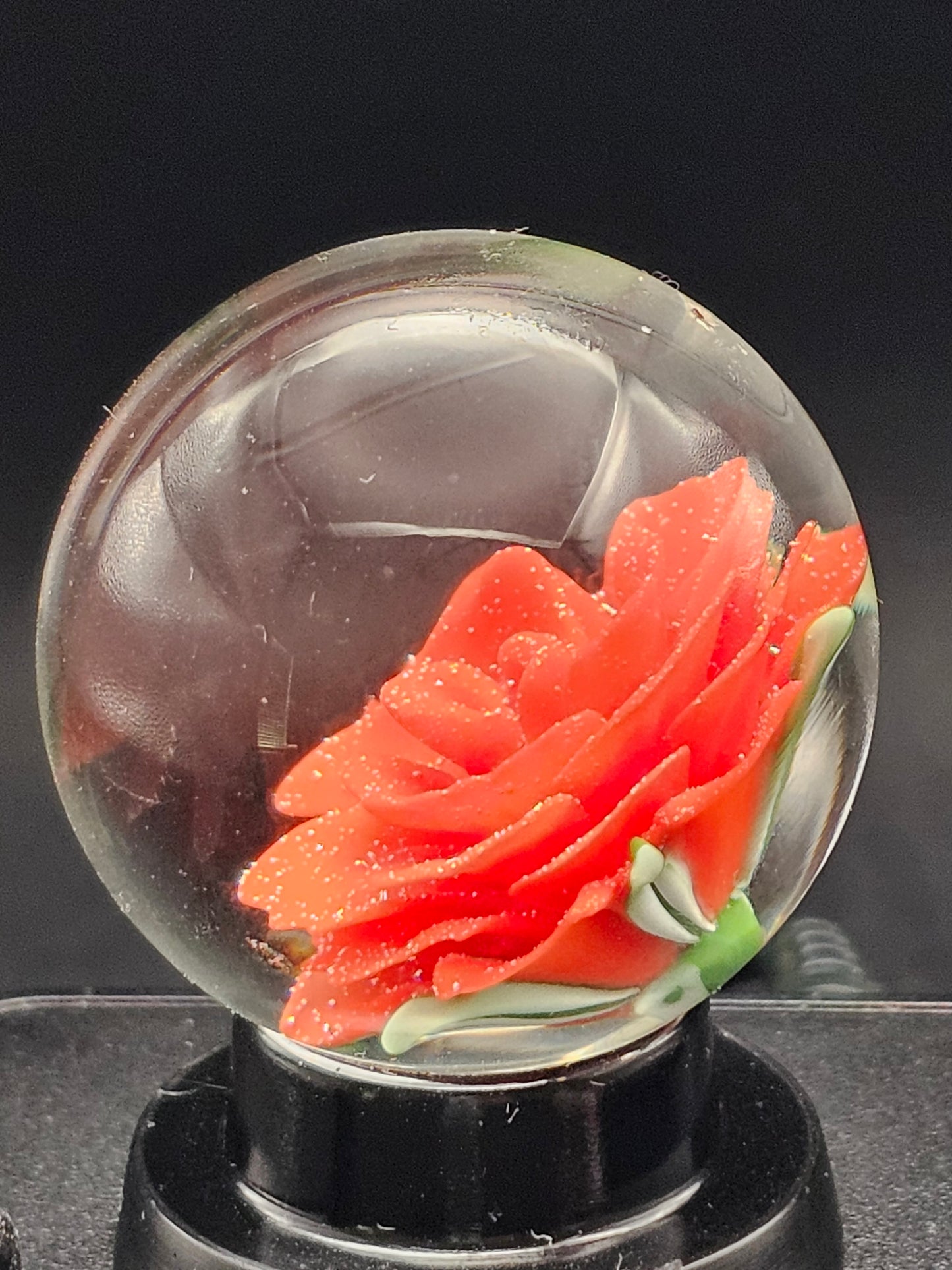 Poppy Orange & Cherry Red Floral Marble