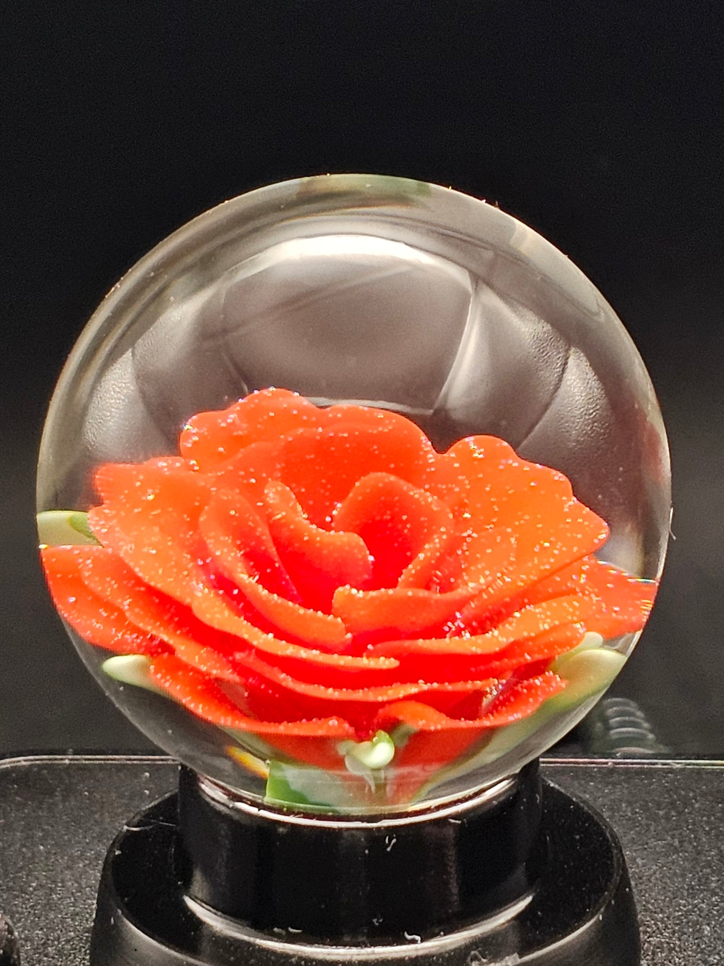 Poppy Orange & Cherry Red Floral Marble