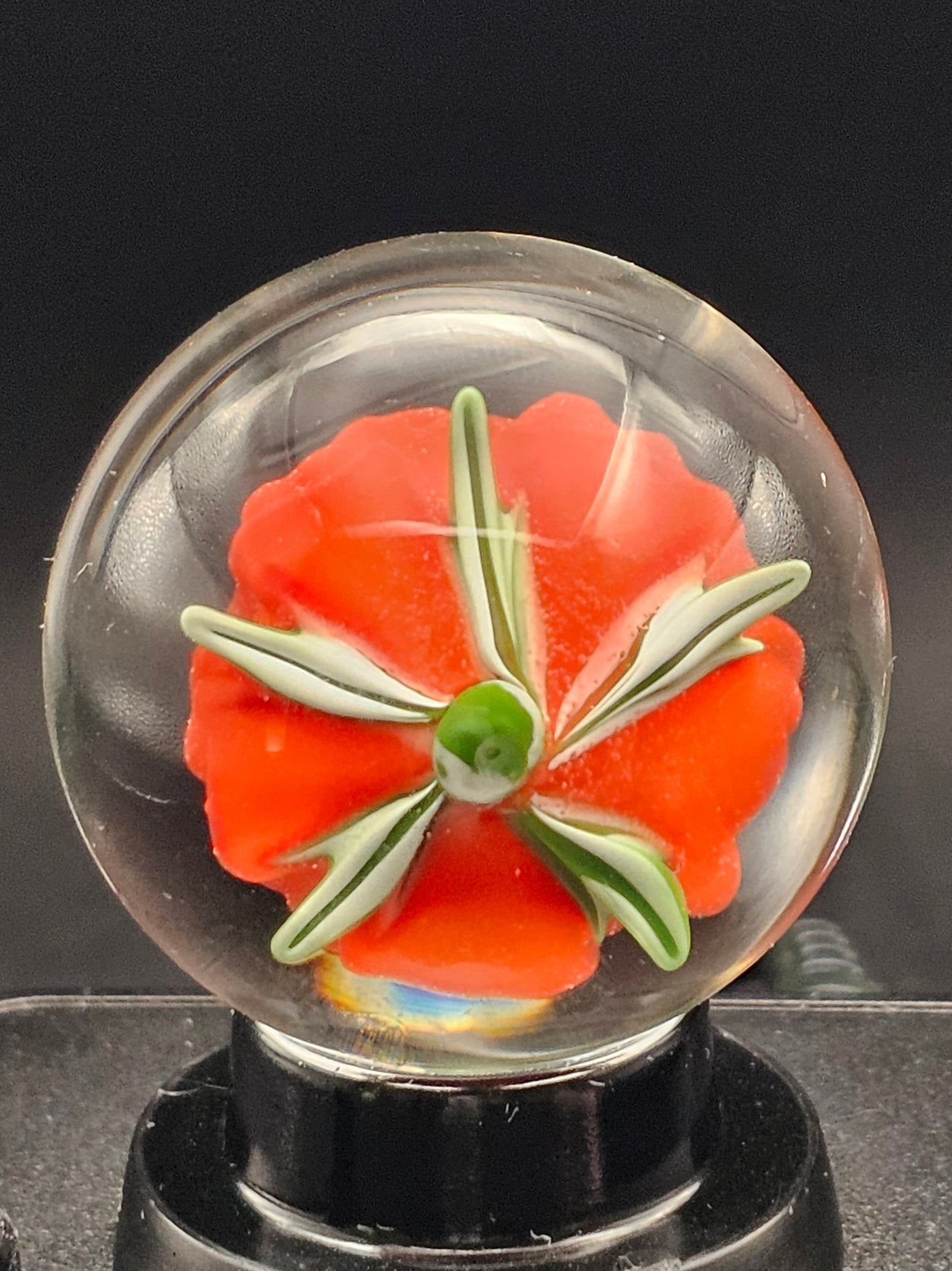 Poppy Orange & Cherry Red Floral Marble