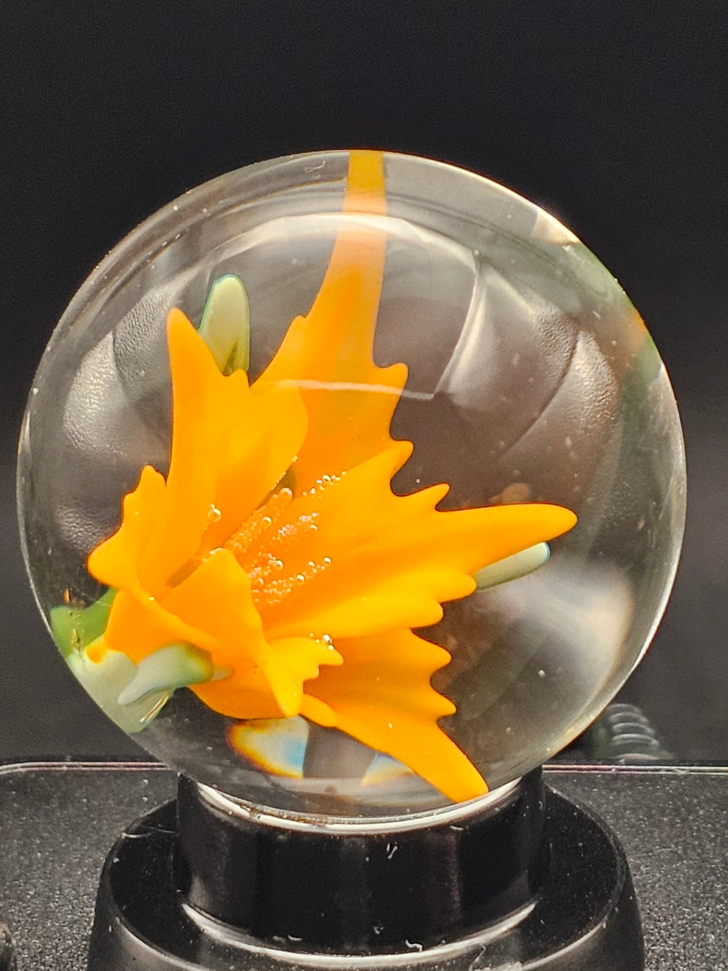 Roswell Yellow & Lava Orange Lily Floral Marble
