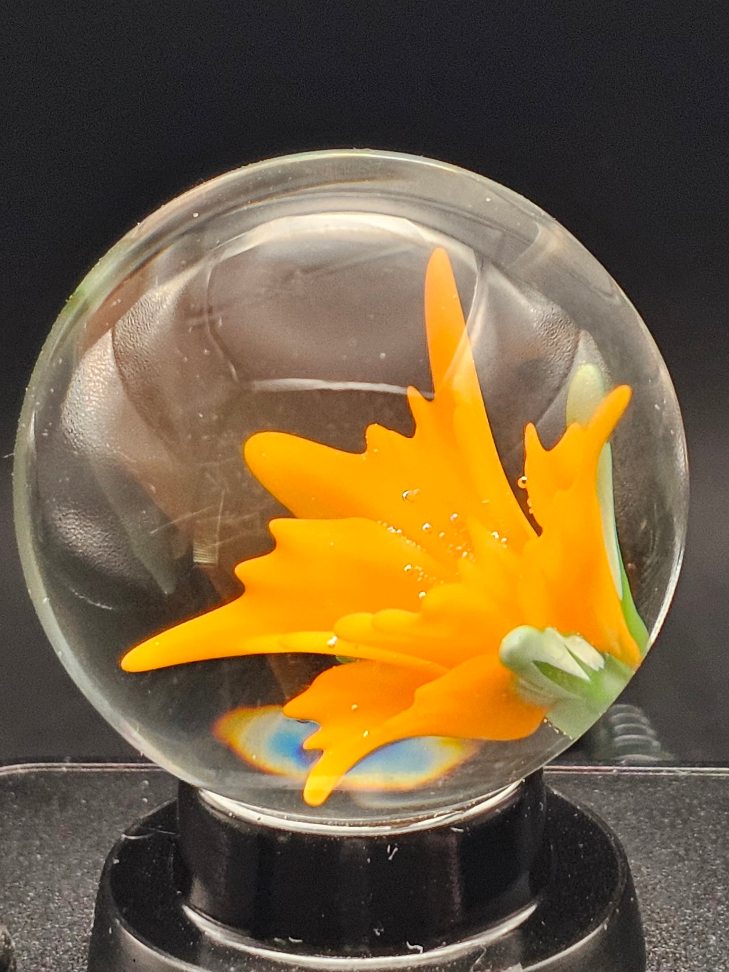 Roswell Yellow & Lava Orange Lily Floral Marble