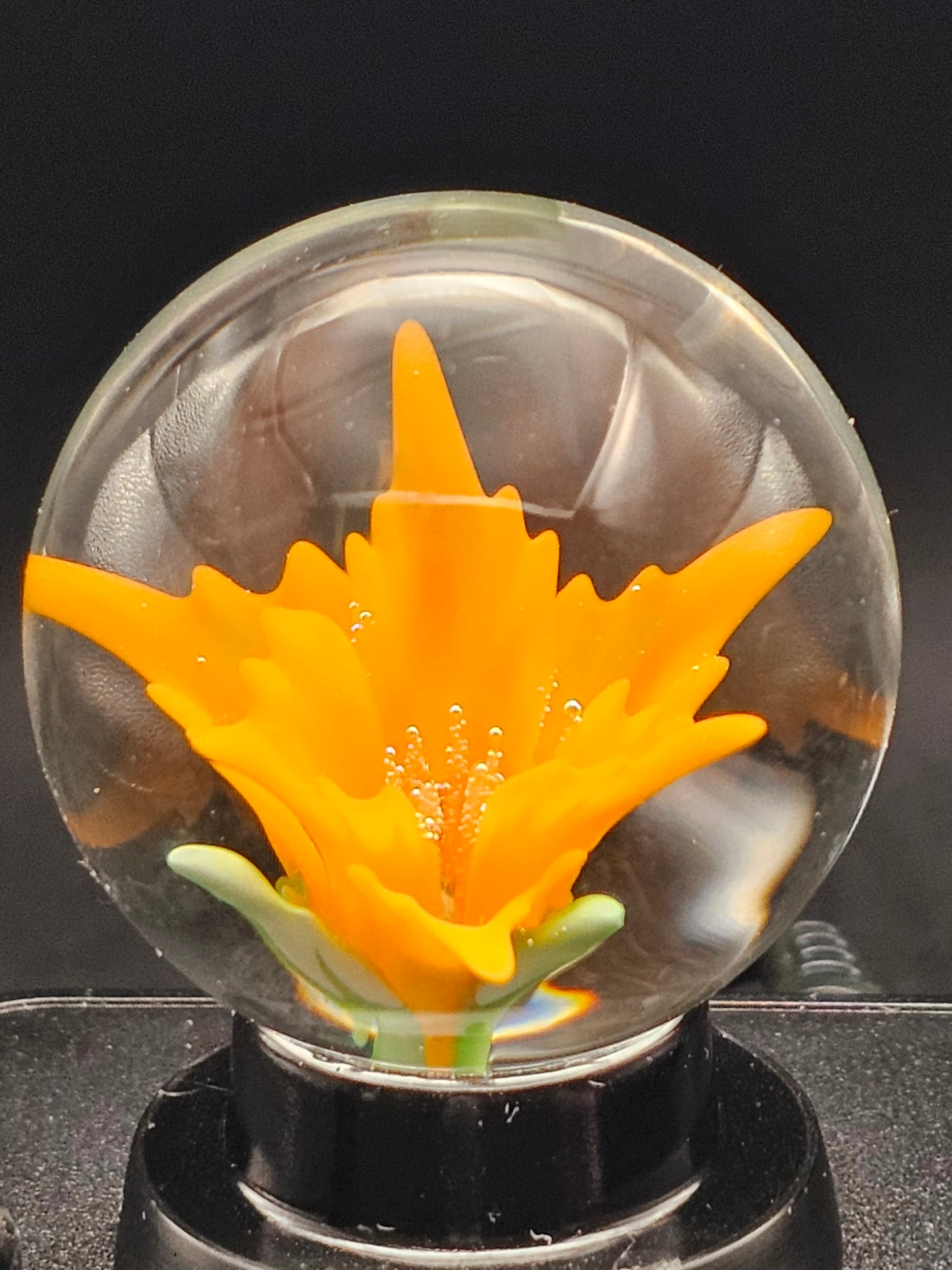 Roswell Yellow & Lava Orange Lily Floral Marble