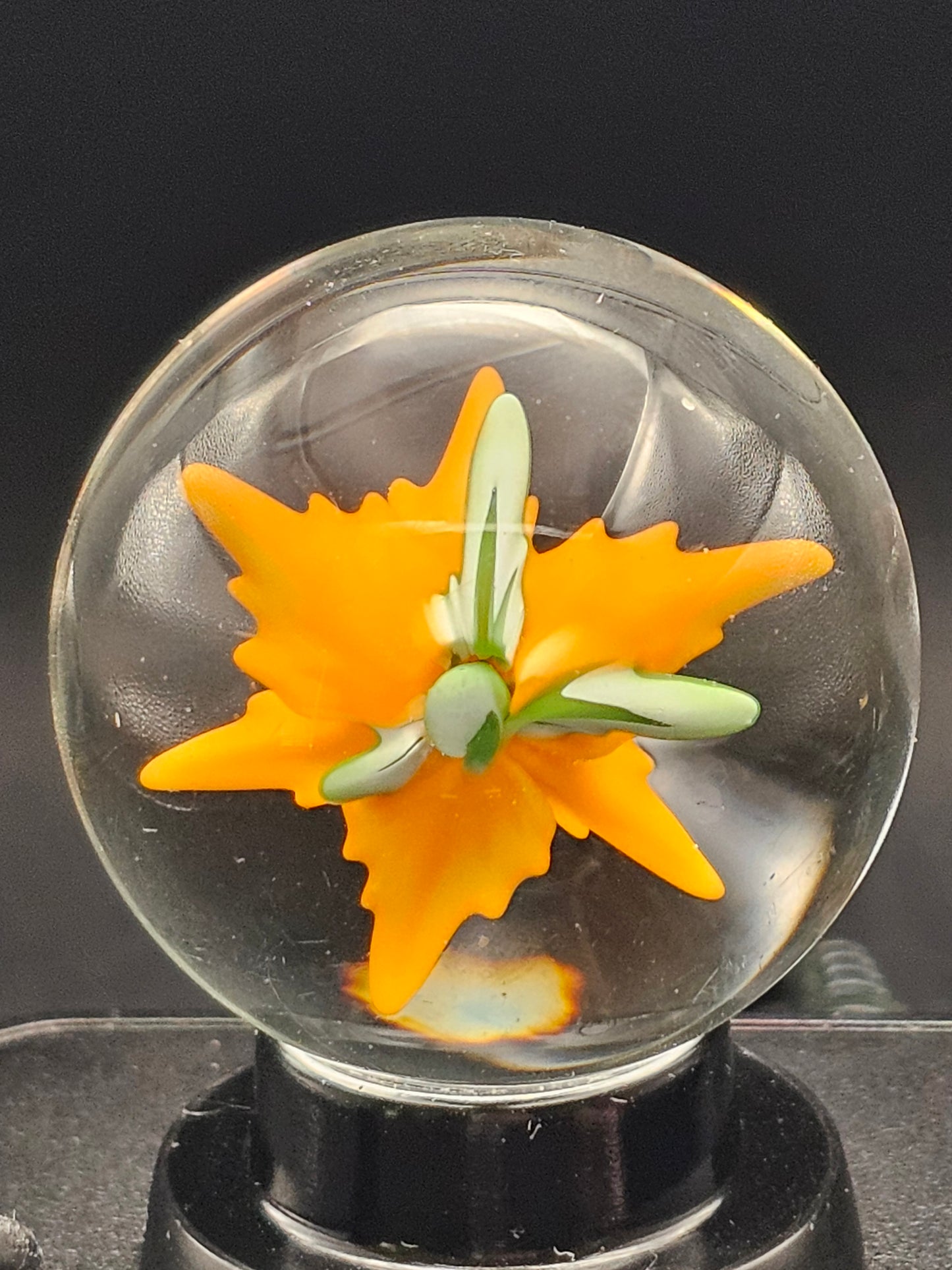 Roswell Yellow & Lava Orange Lily Floral Marble
