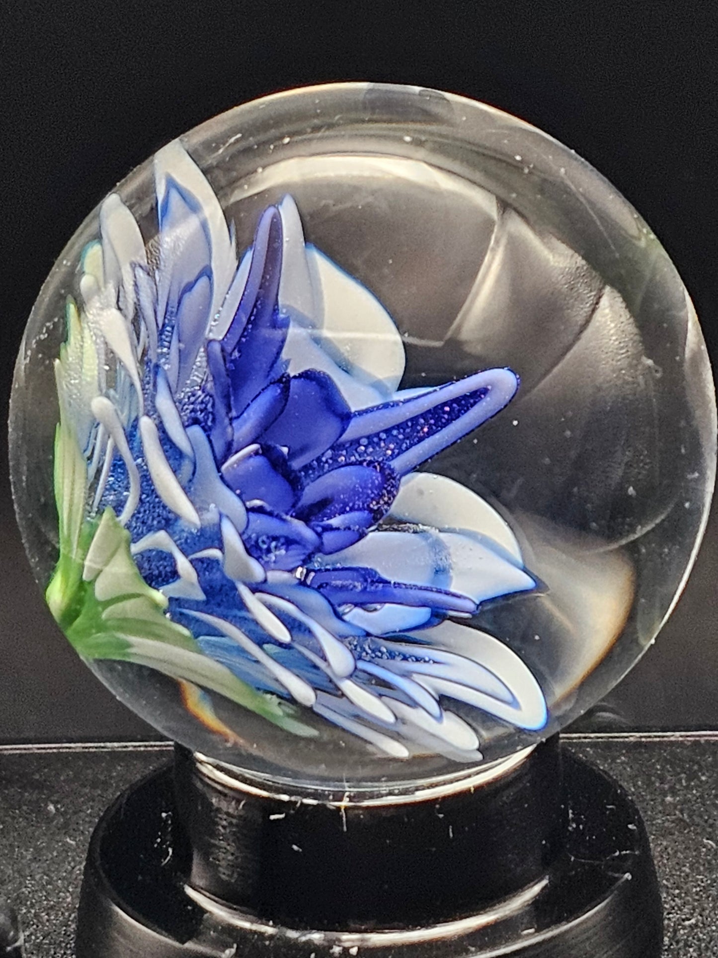 Blue Cobalt Fade Floral Marble