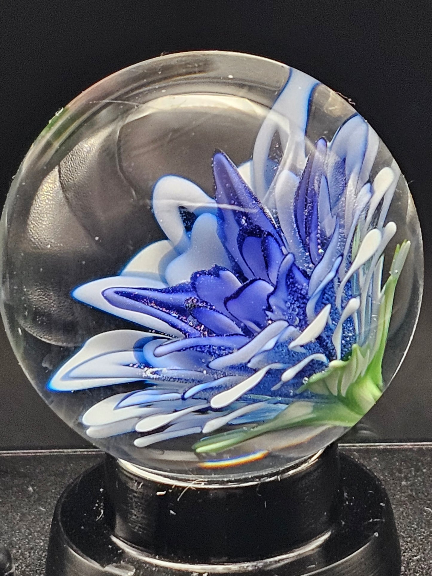 Blue Cobalt Fade Floral Marble