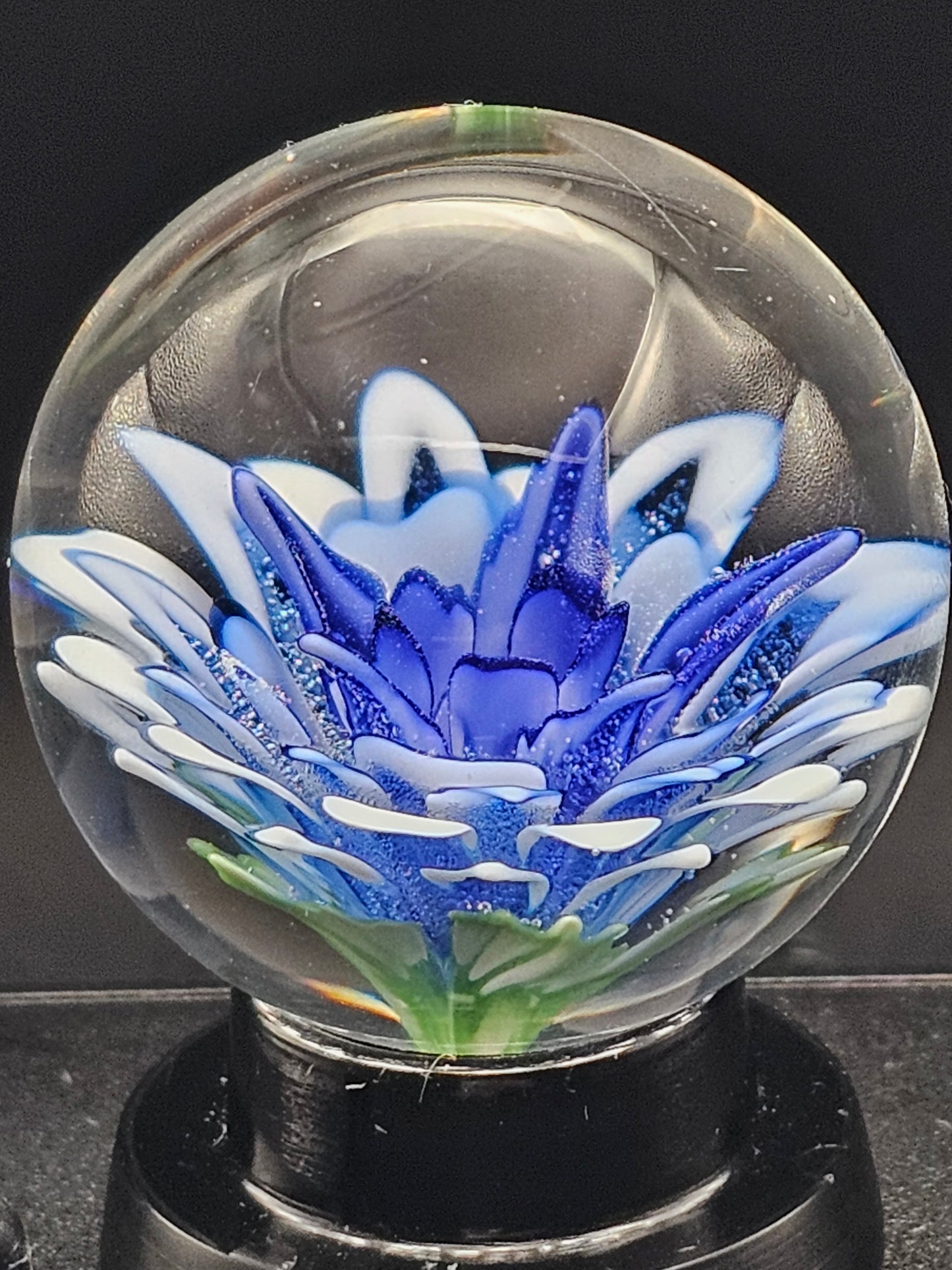 Blue Cobalt Fade Floral Marble