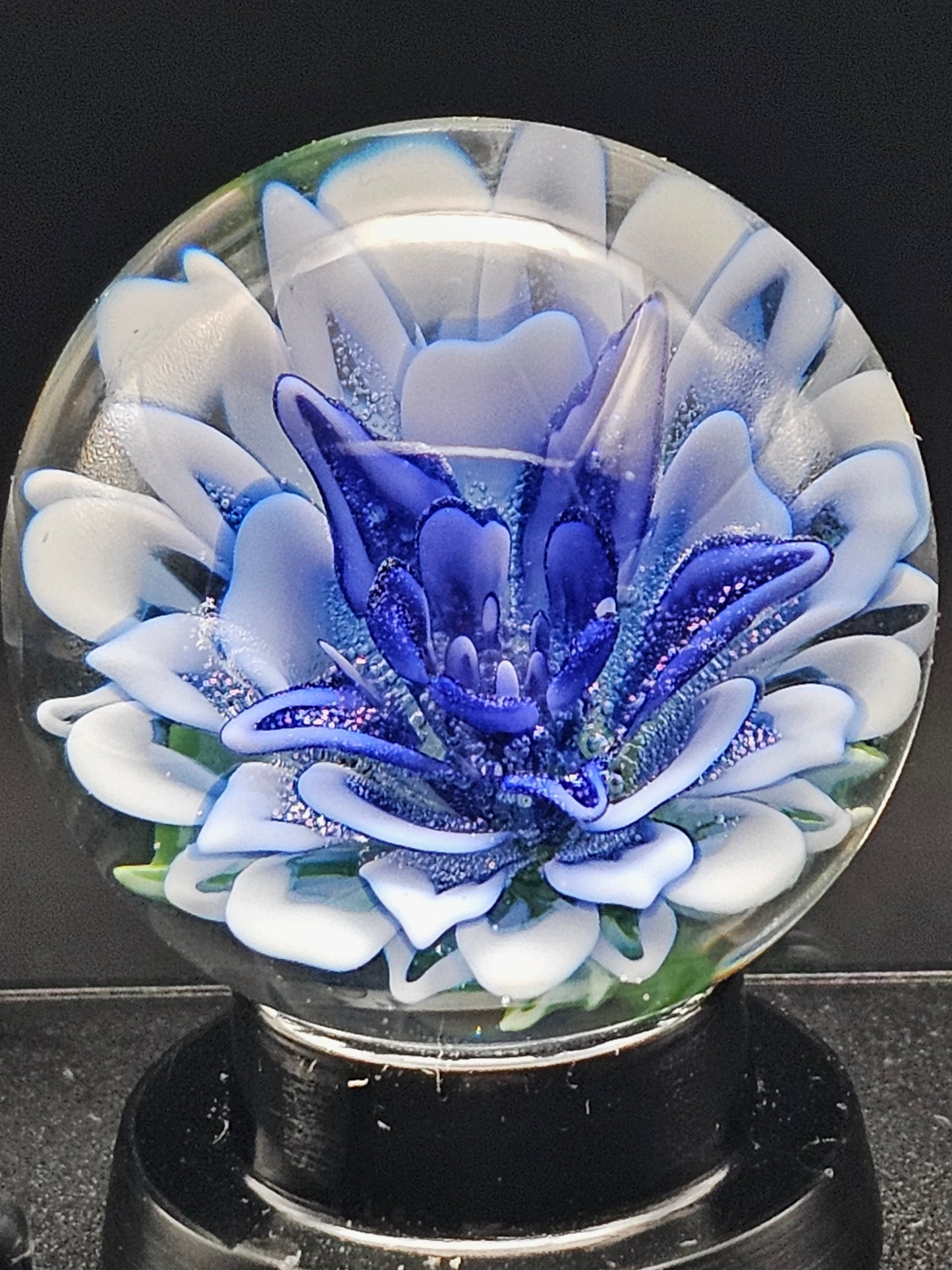 Blue Cobalt Fade Floral Marble